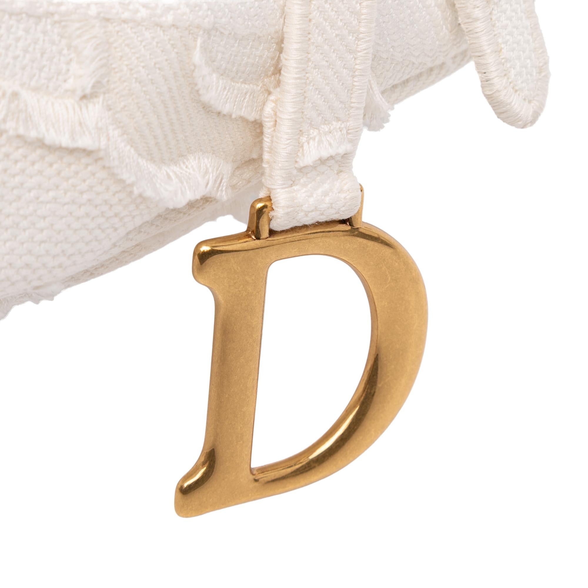 Dior Canvas Embroidered Camouflage Saddle Bag