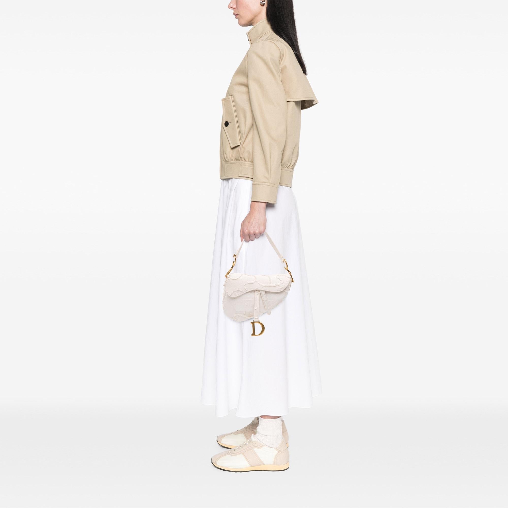 Dior Canvas Embroidered Camouflage Saddle Bag