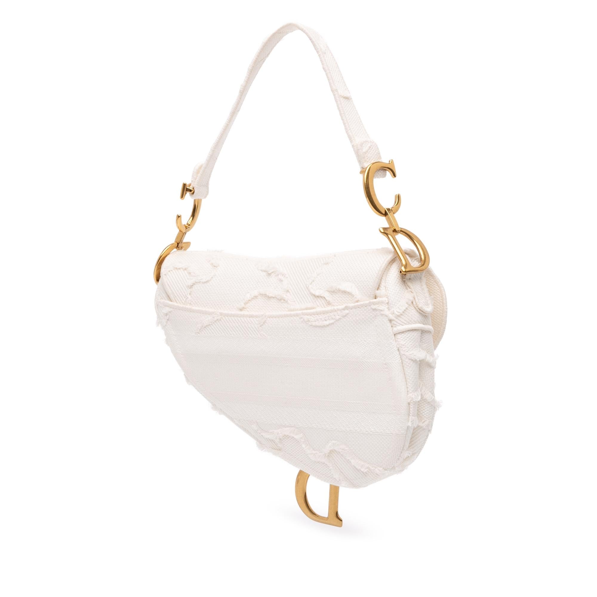 Dior Canvas Embroidered Camouflage Saddle Bag