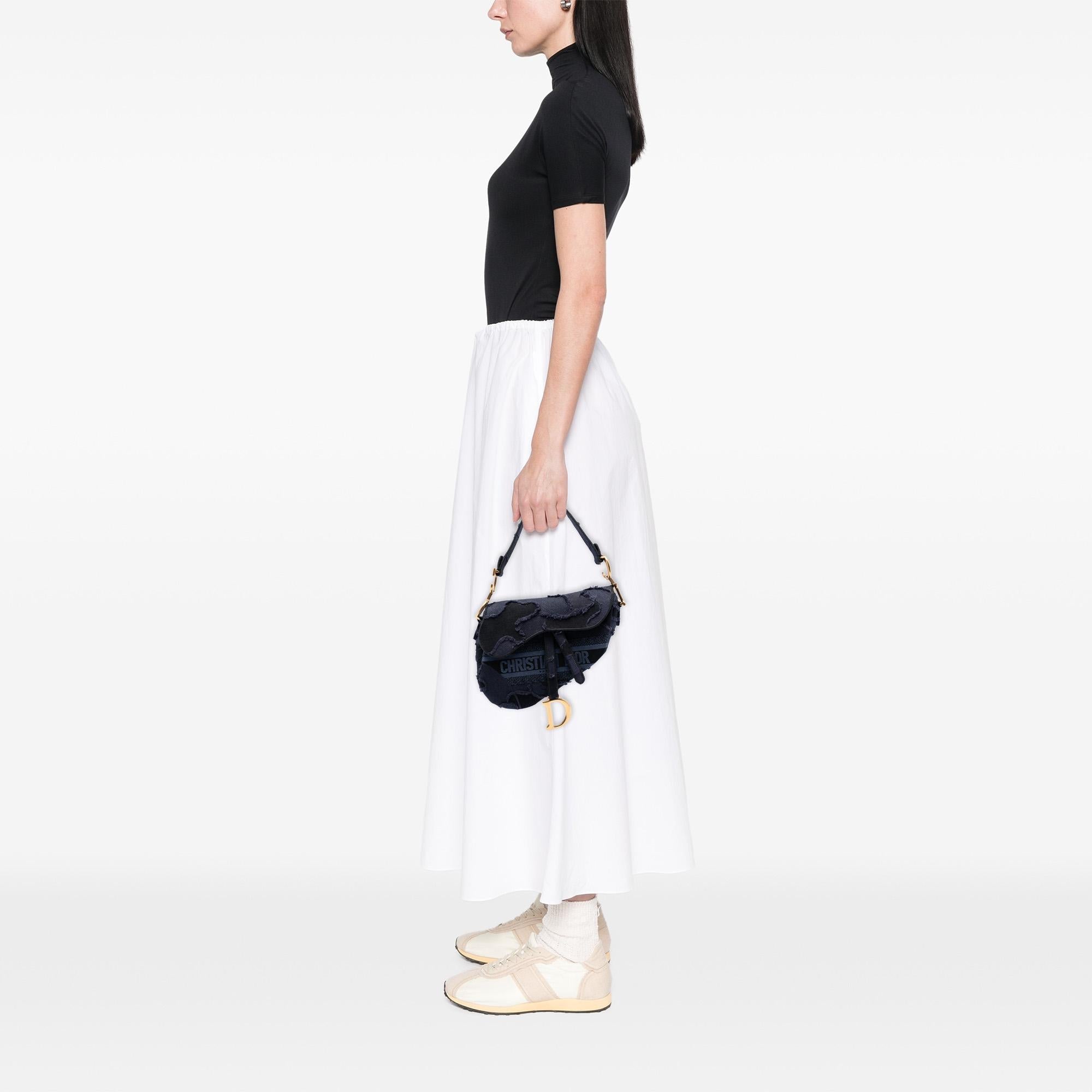 Dior Canvas Embroidered Camouflage Saddle Bag