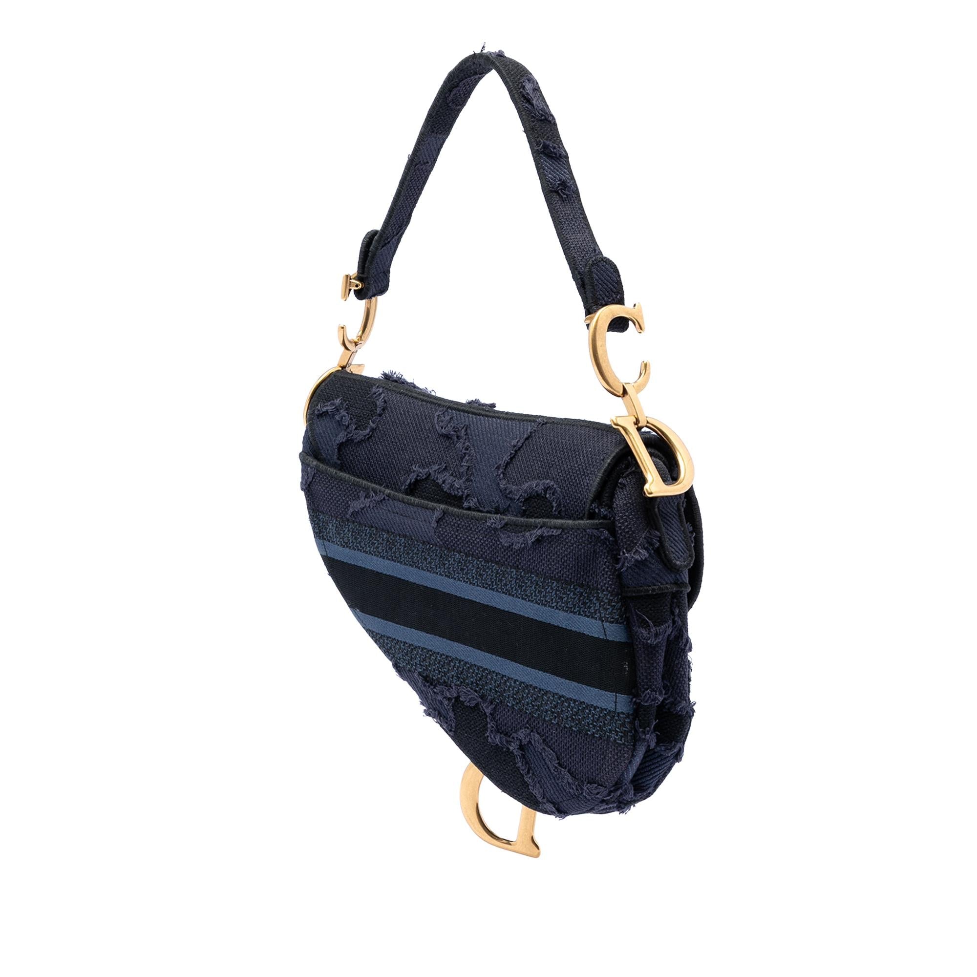 Dior Canvas Embroidered Camouflage Saddle Bag