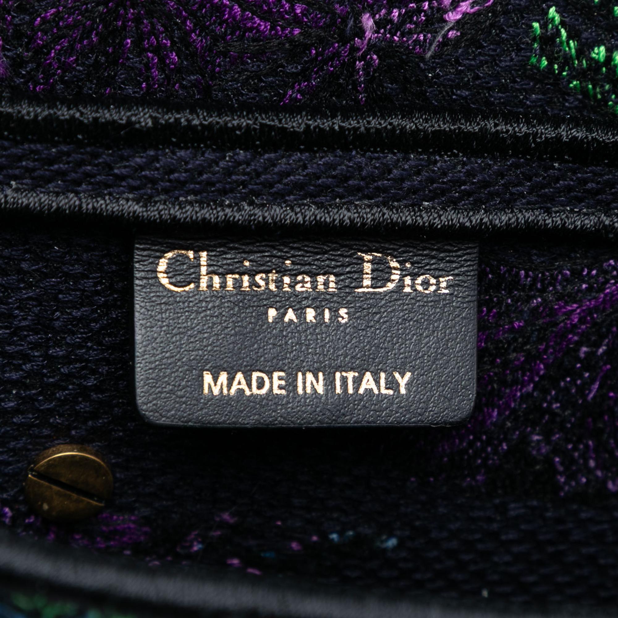 Dior Canvas Embroidered Floral Saddle Bag