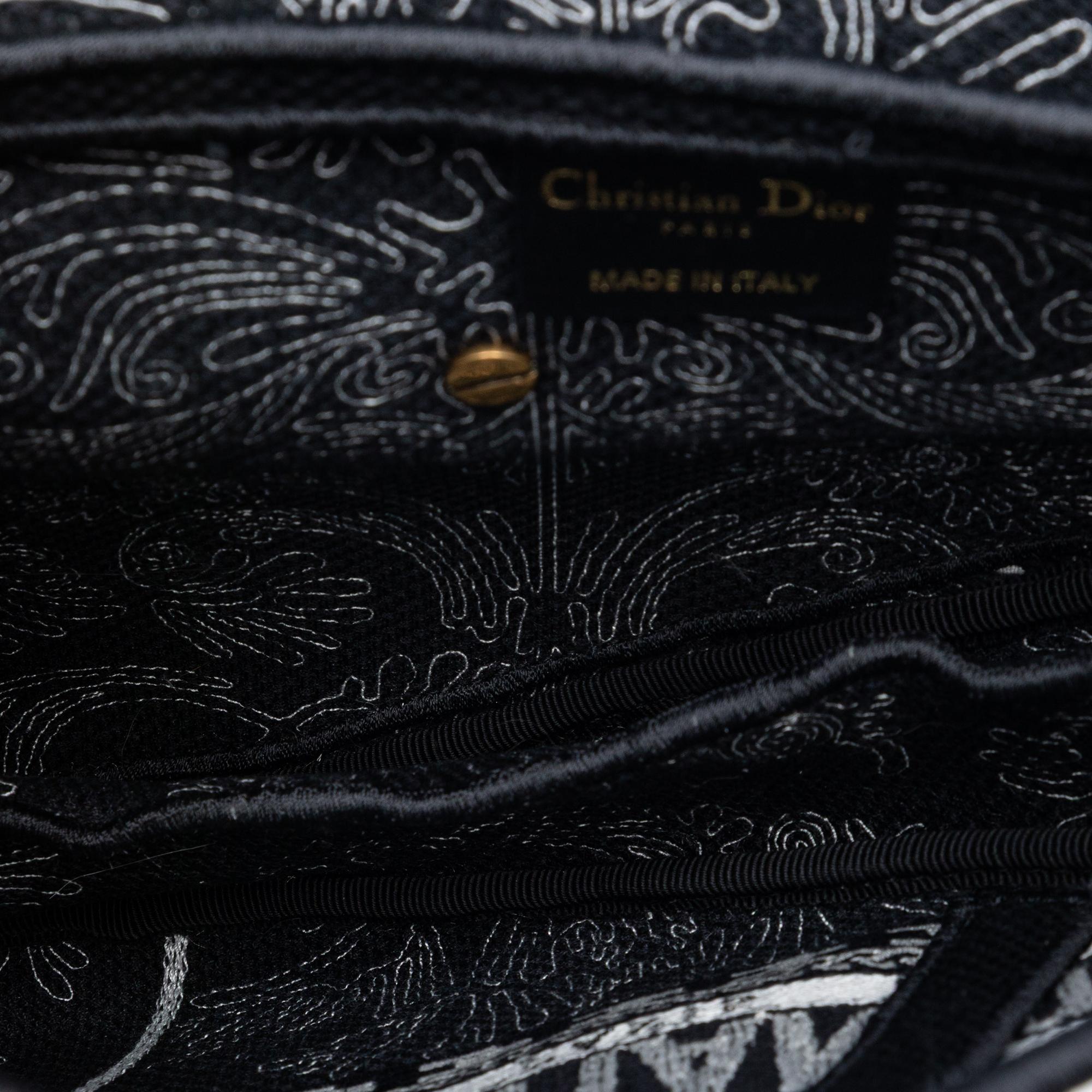 Dior Canvas Embroidered Ornamental Cornely Saddle Bag