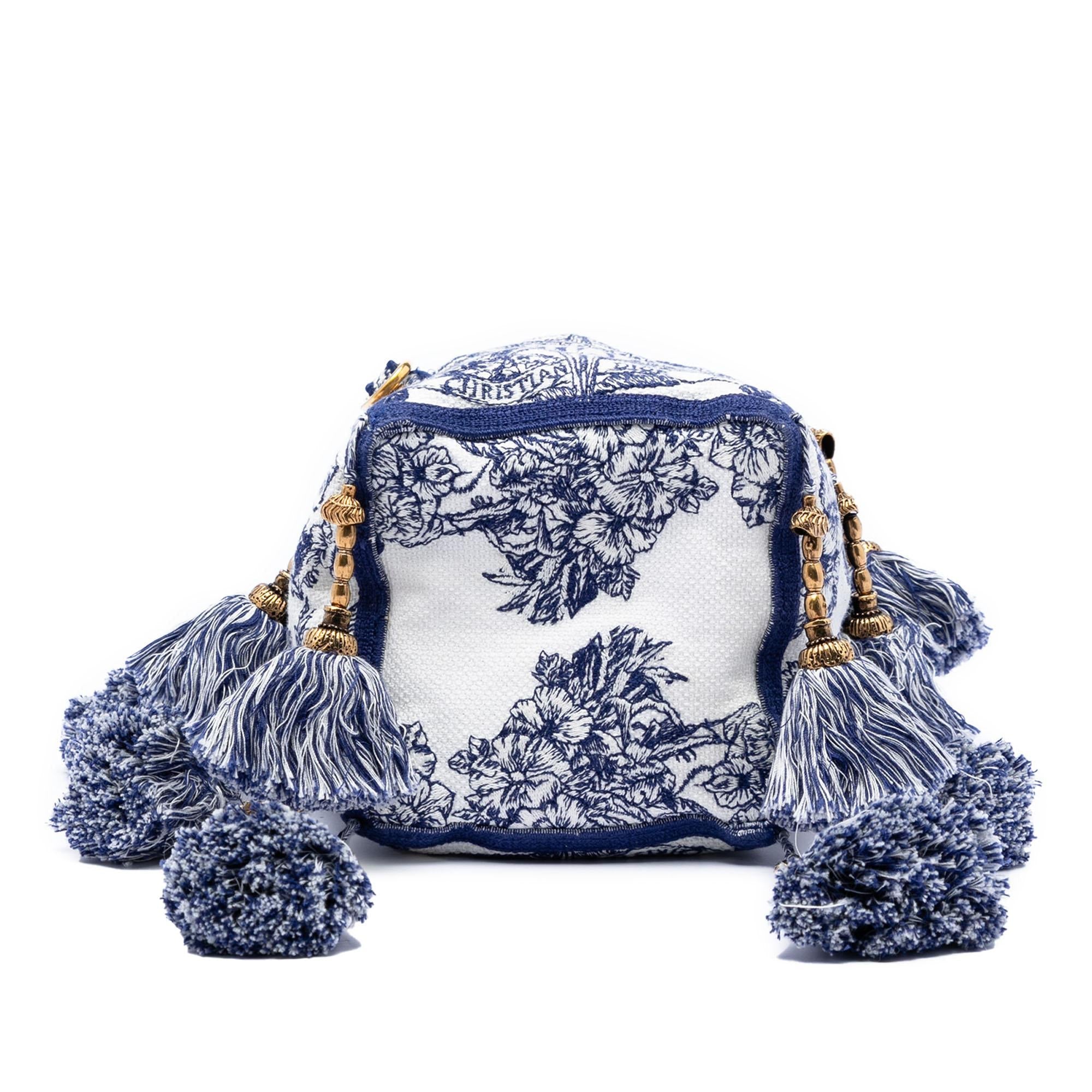 Dior Canvas Embroidered Reve d Infini D Bubble Bucket Bag