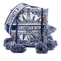 Dior Canvas Embroidered Reve d Infini D Bubble Bucket Bag