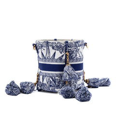 Dior Canvas Embroidered Reve d Infini D Bubble Bucket Bag