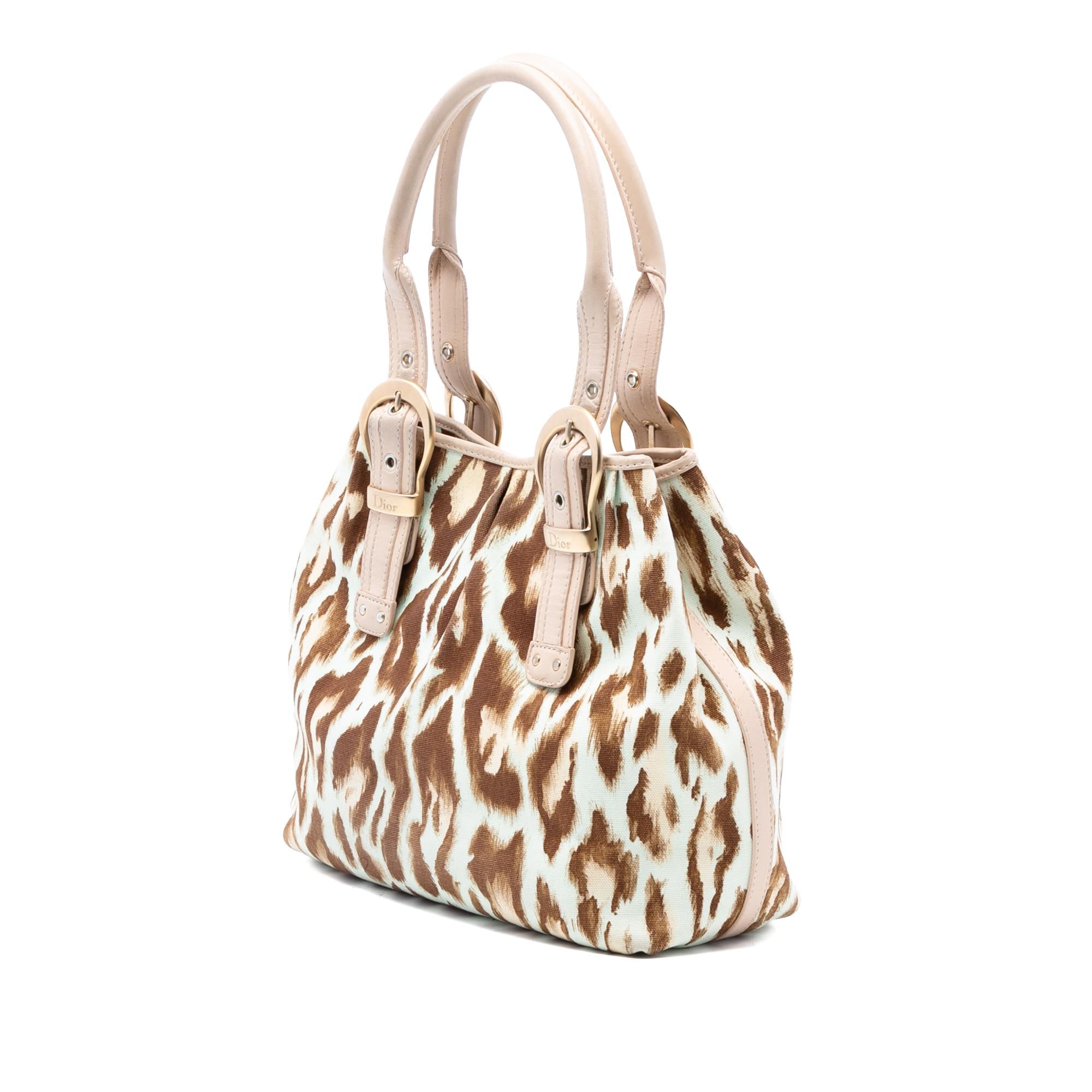 Dior Canvas Leopard Print Saint Tropez Tote