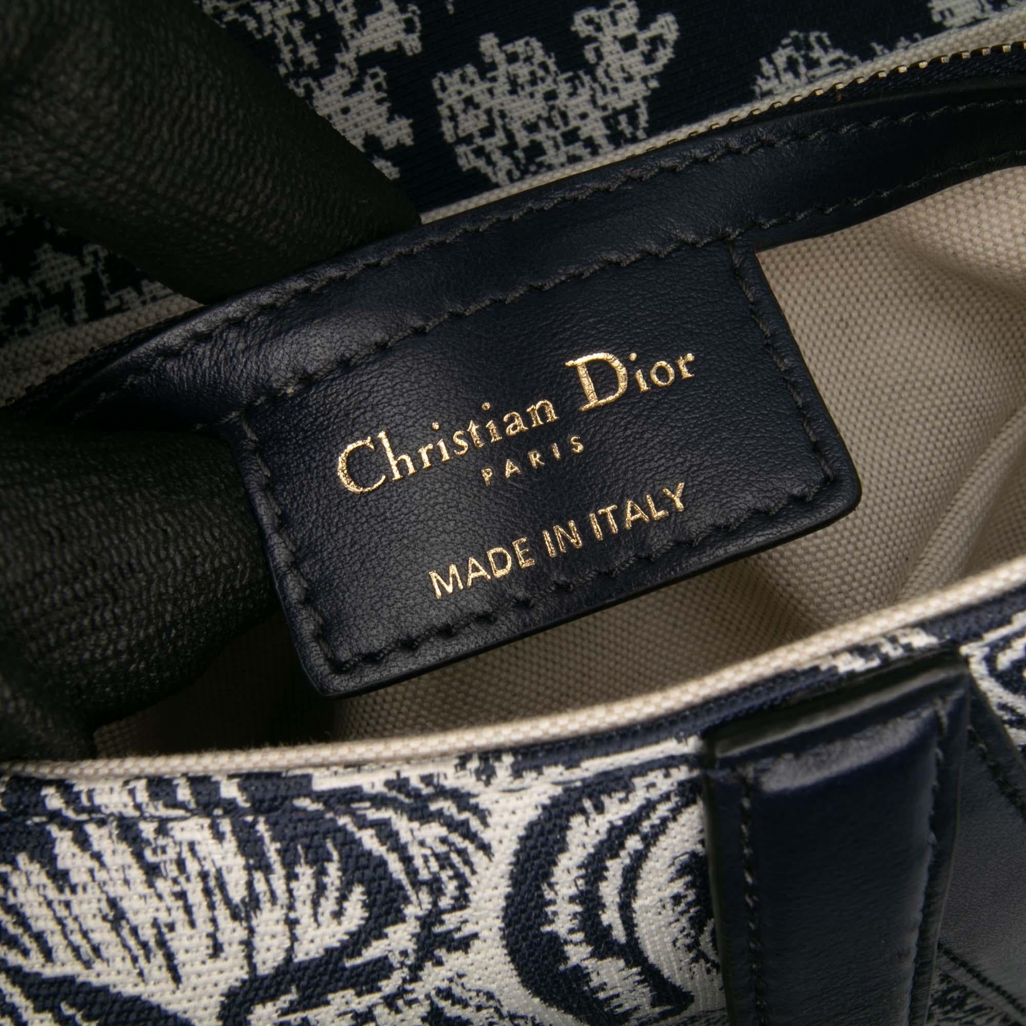 Dior Canvas Reverse Embroidered Toile De Jouy Saddle Bag