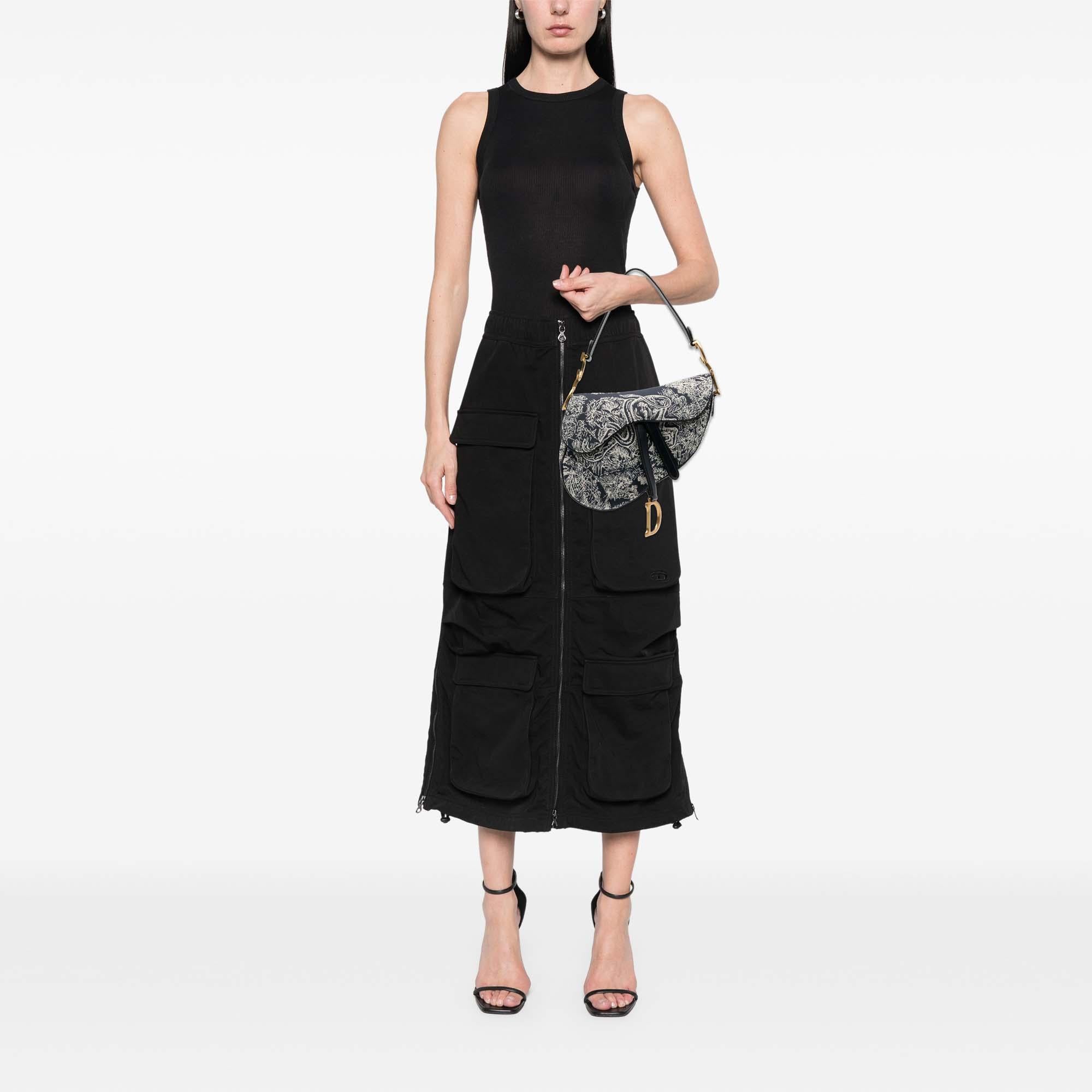 Dior Canvas Reverse Embroidered Toile De Jouy Saddle Bag