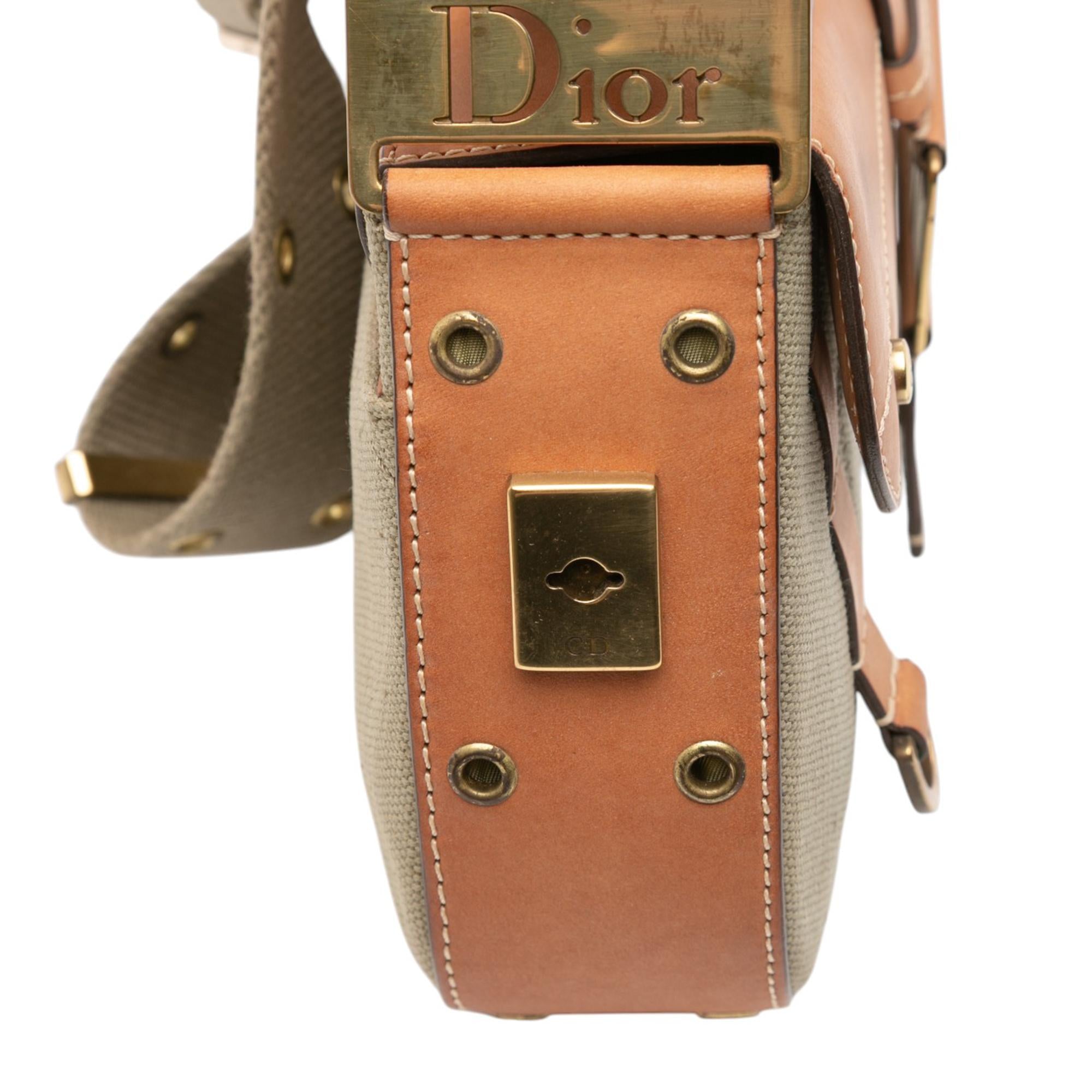 Dior Canvas and Leather Street Chic Columbus Shoulder Bag