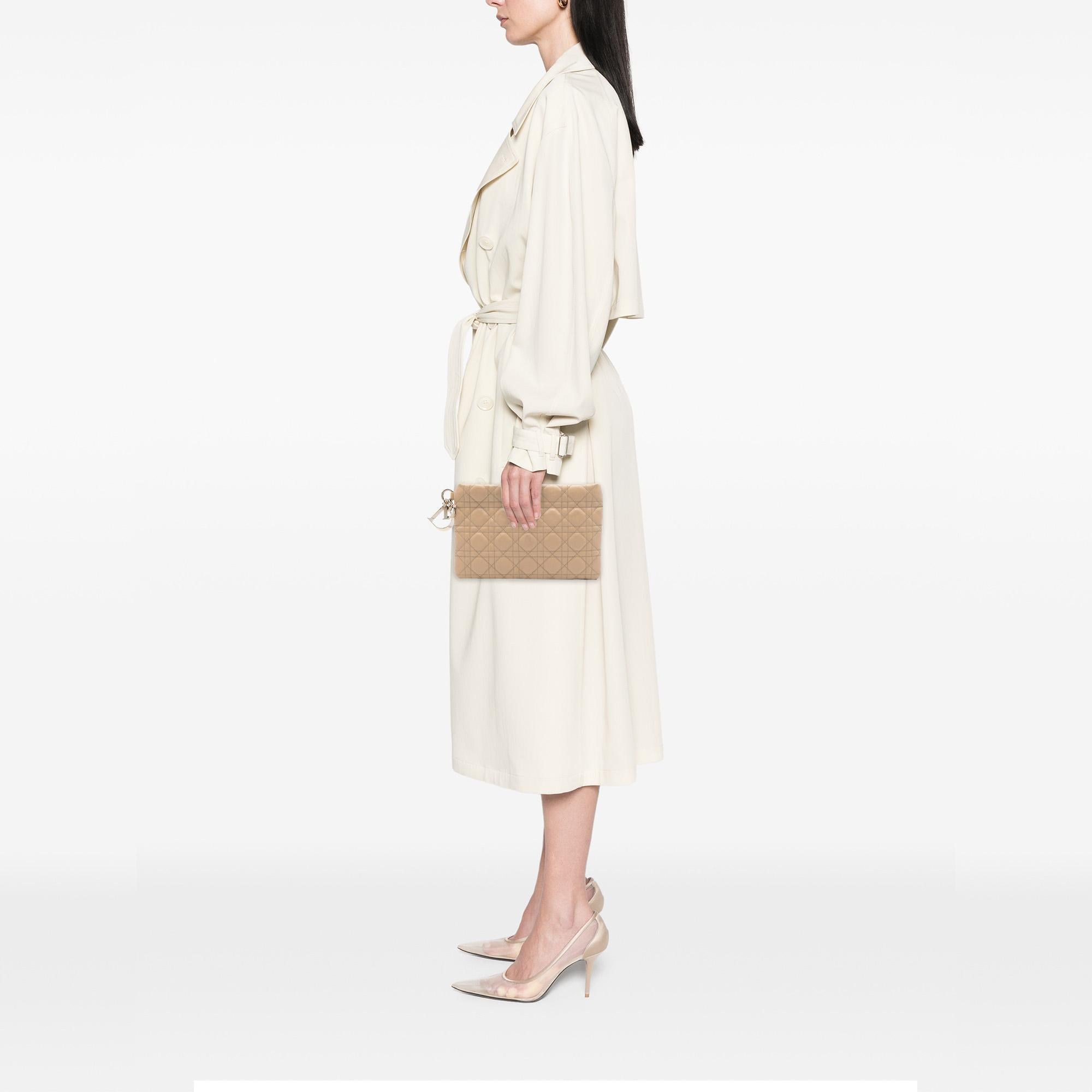 Dior Coated Canvas Cannage Lady Dior Panarea Clutch
