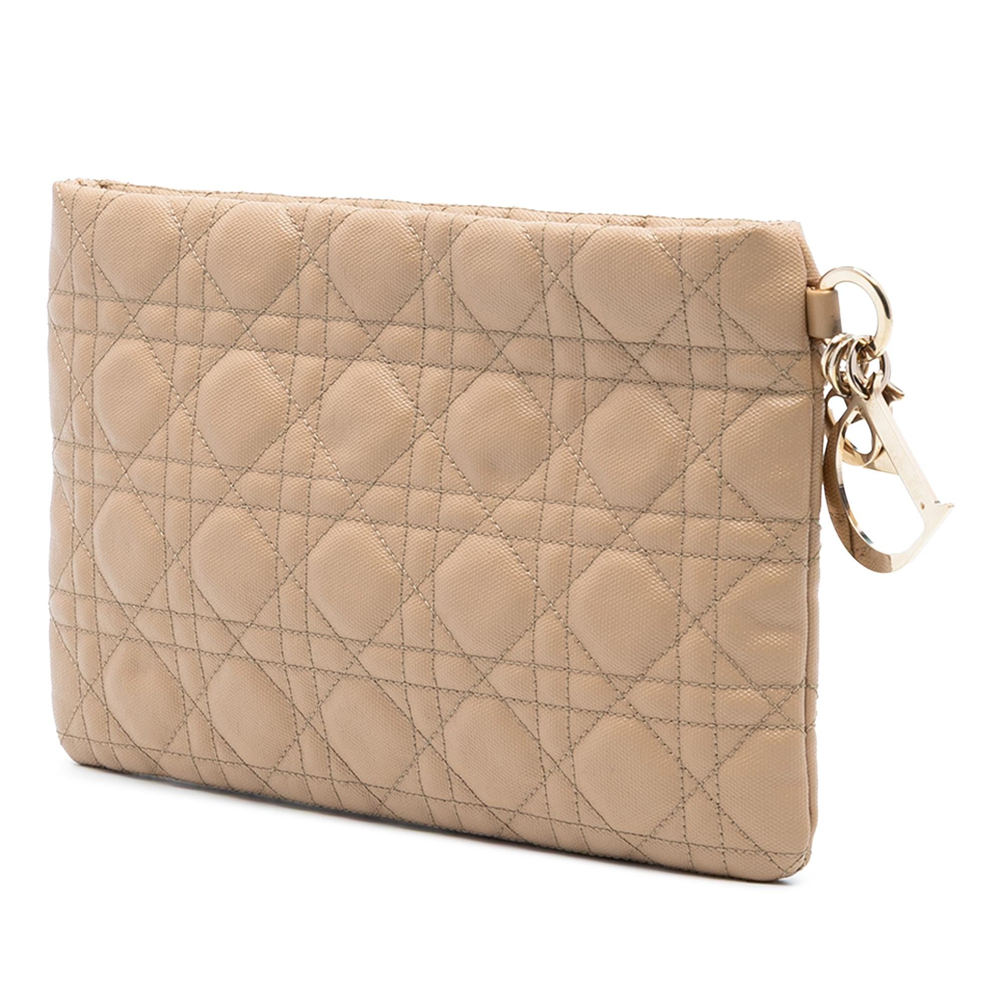 Dior Coated Canvas Cannage Lady Dior Panarea Clutch