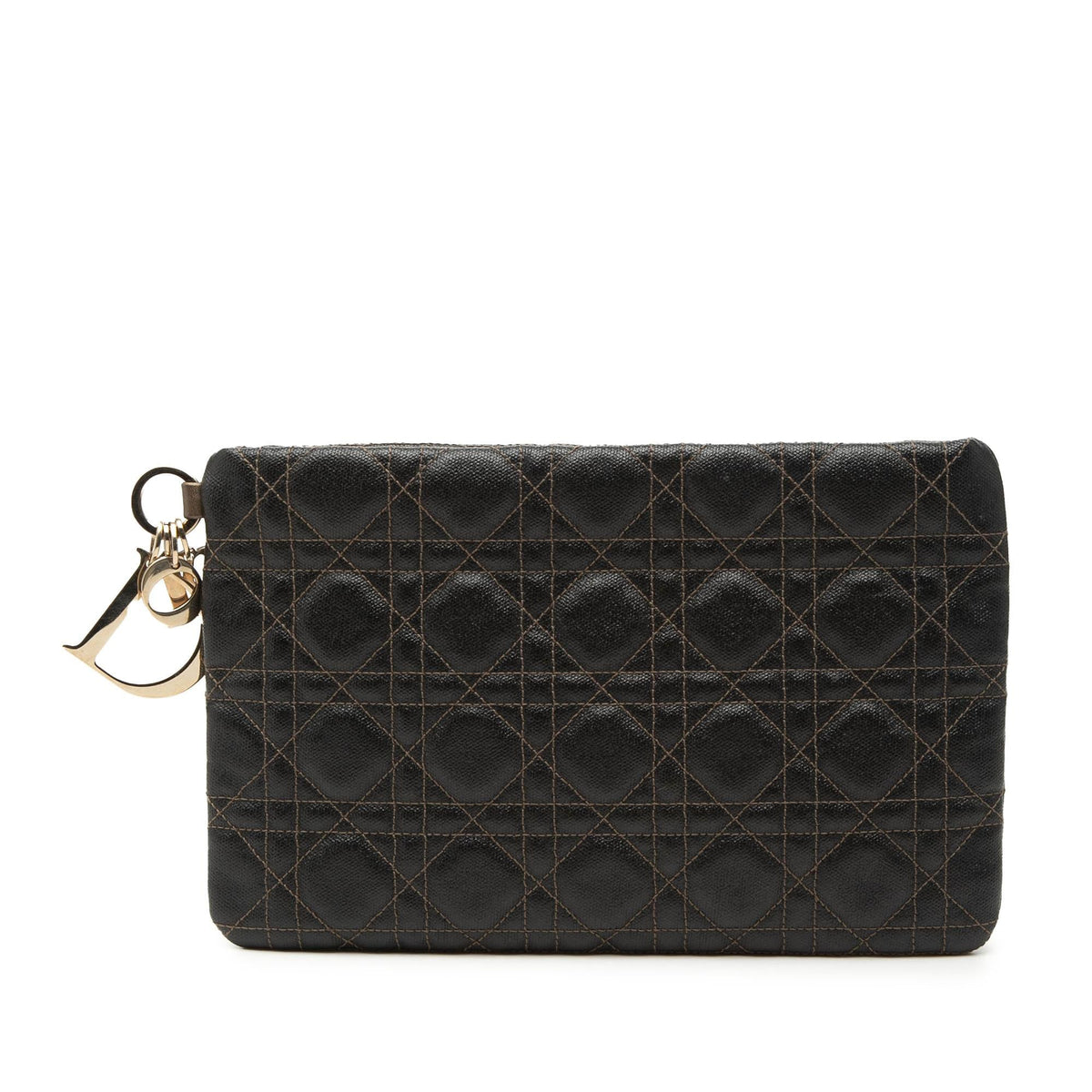 Dior Coated Canvas Cannage Lady Dior Panarea Clutch