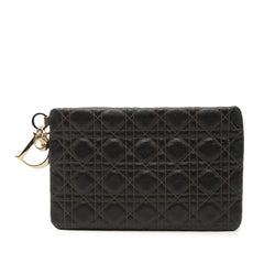 Dior Coated Canvas Cannage Lady Dior Panarea Clutch