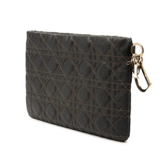 Dior Coated Canvas Cannage Lady Dior Panarea Clutch