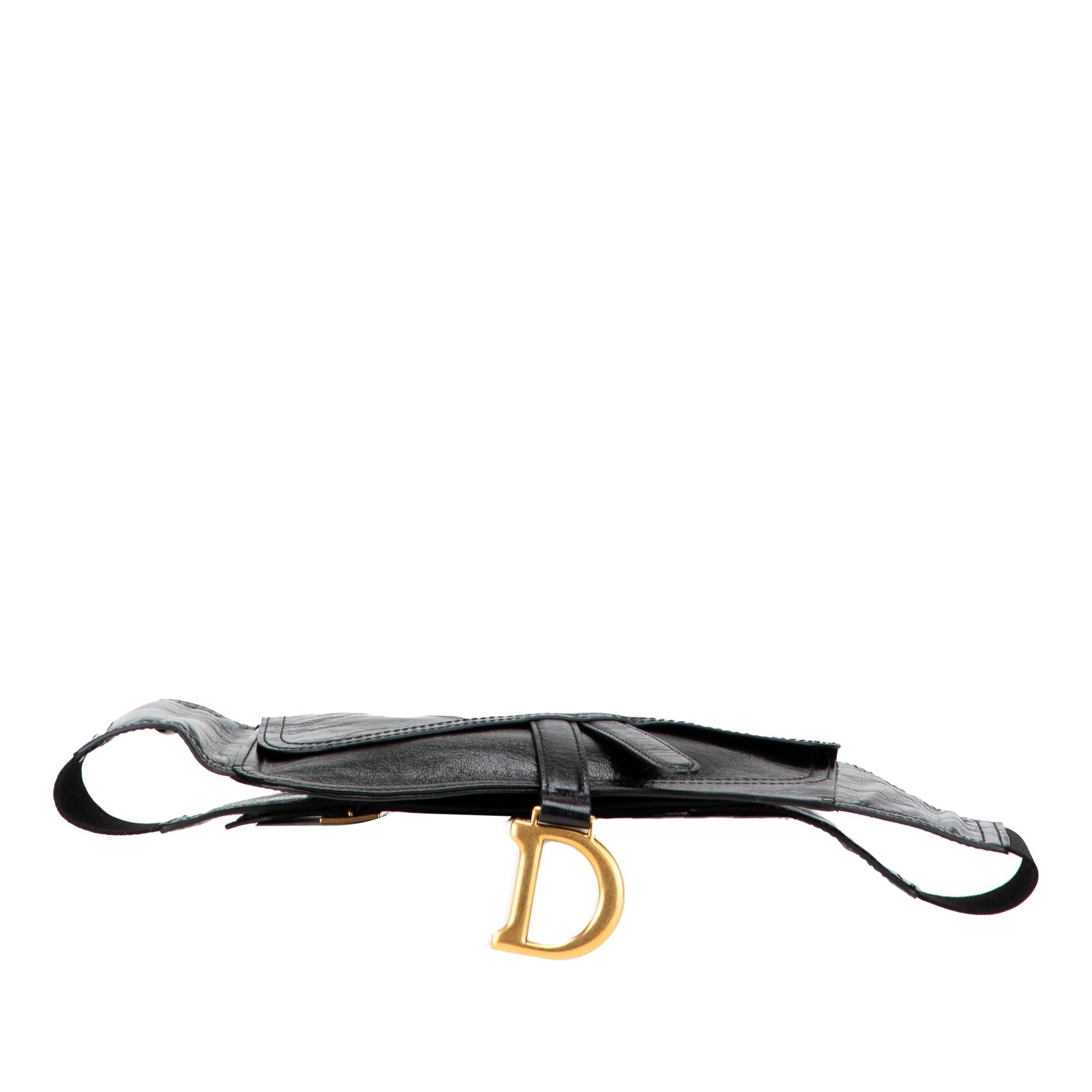 Dior Crinkled Lambskin Saddle Belt Bag