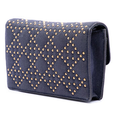 Dior Denim Cannage Studded DiorAddict Wallet on Chain
