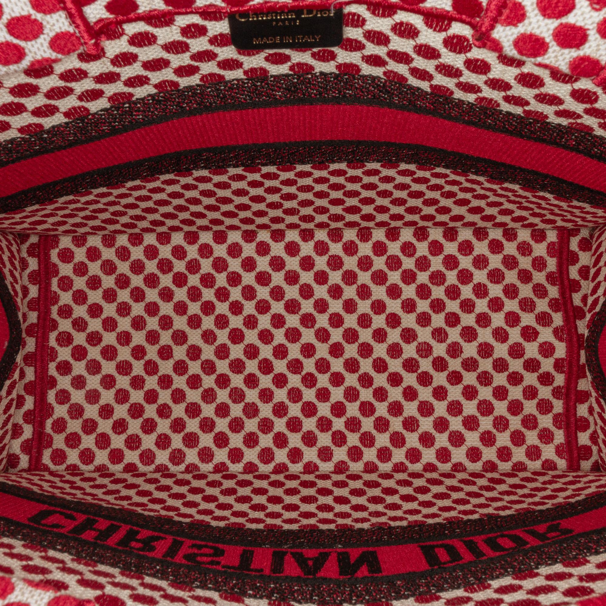 Dior DiorAmour Medium Embroidered Canvas Dots Book Tote