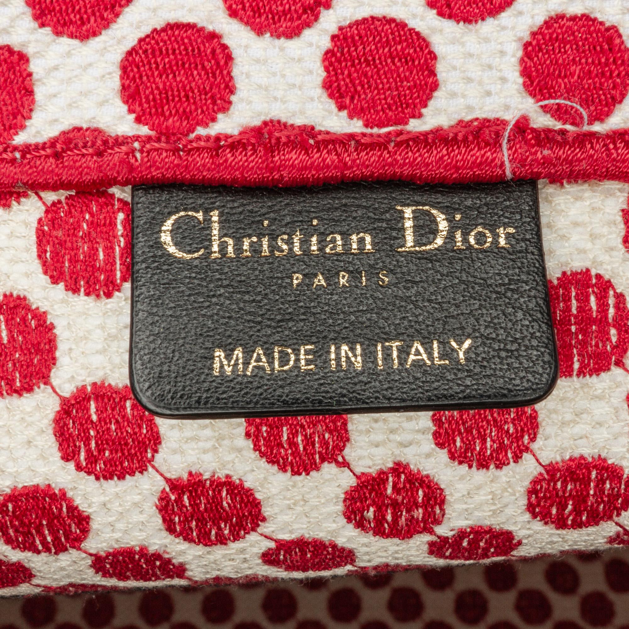 Dior DiorAmour Medium Embroidered Canvas Dots Book Tote