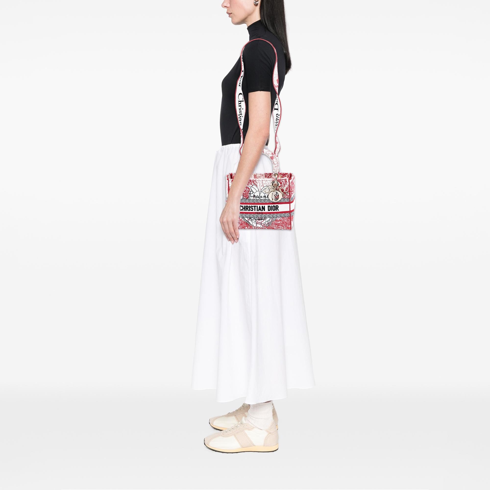 Dior DiorAmour Medium Embroidered Canvas Royale Lady D Lite
