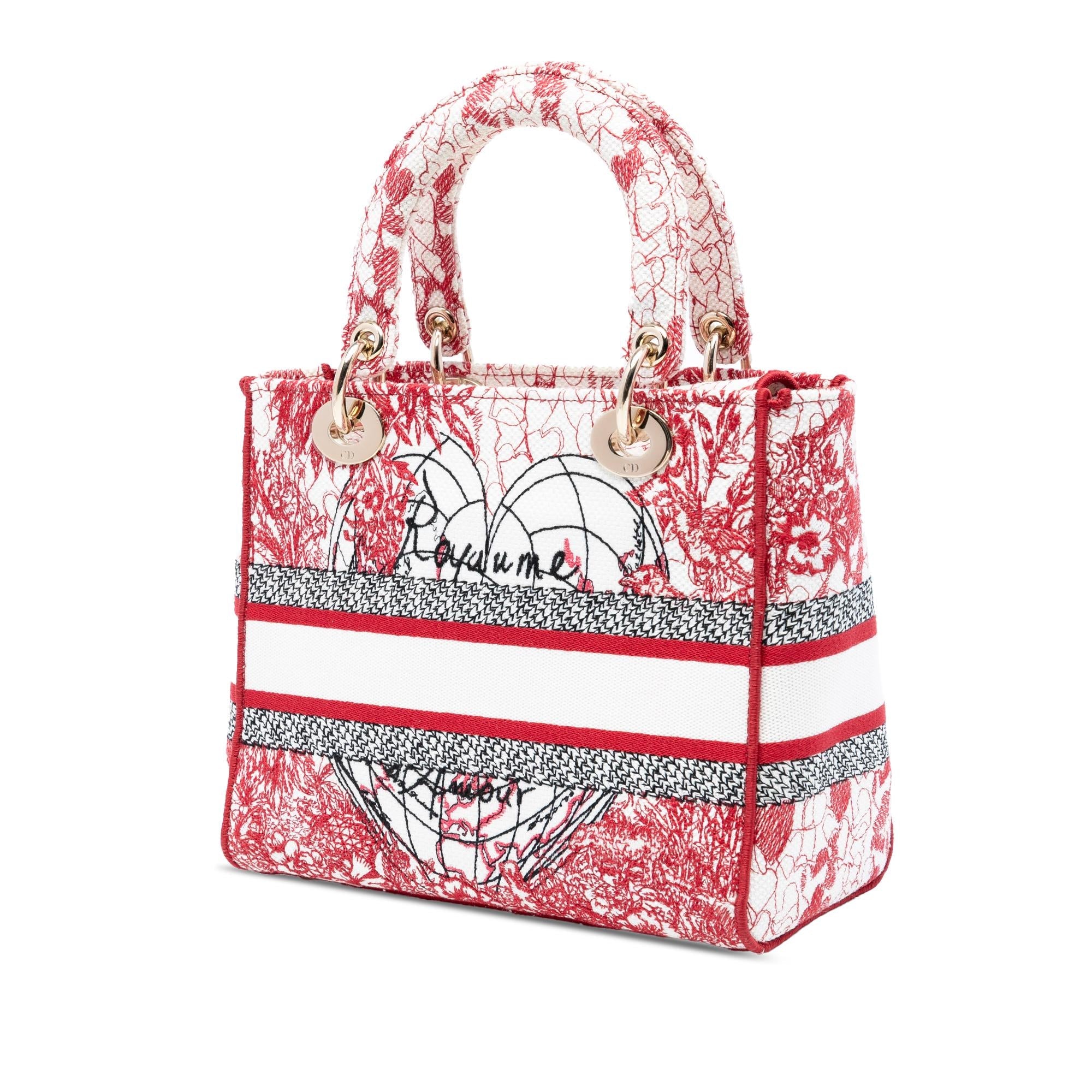 Dior DiorAmour Medium Embroidered Canvas Royale Lady D Lite