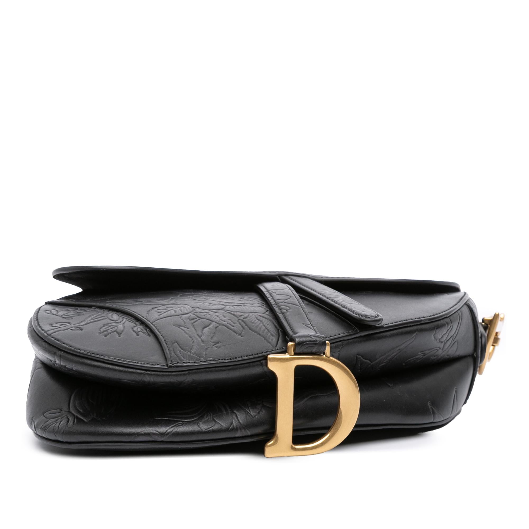 Dior Embossed Calfskin Jardin Botanique Saddle Bag