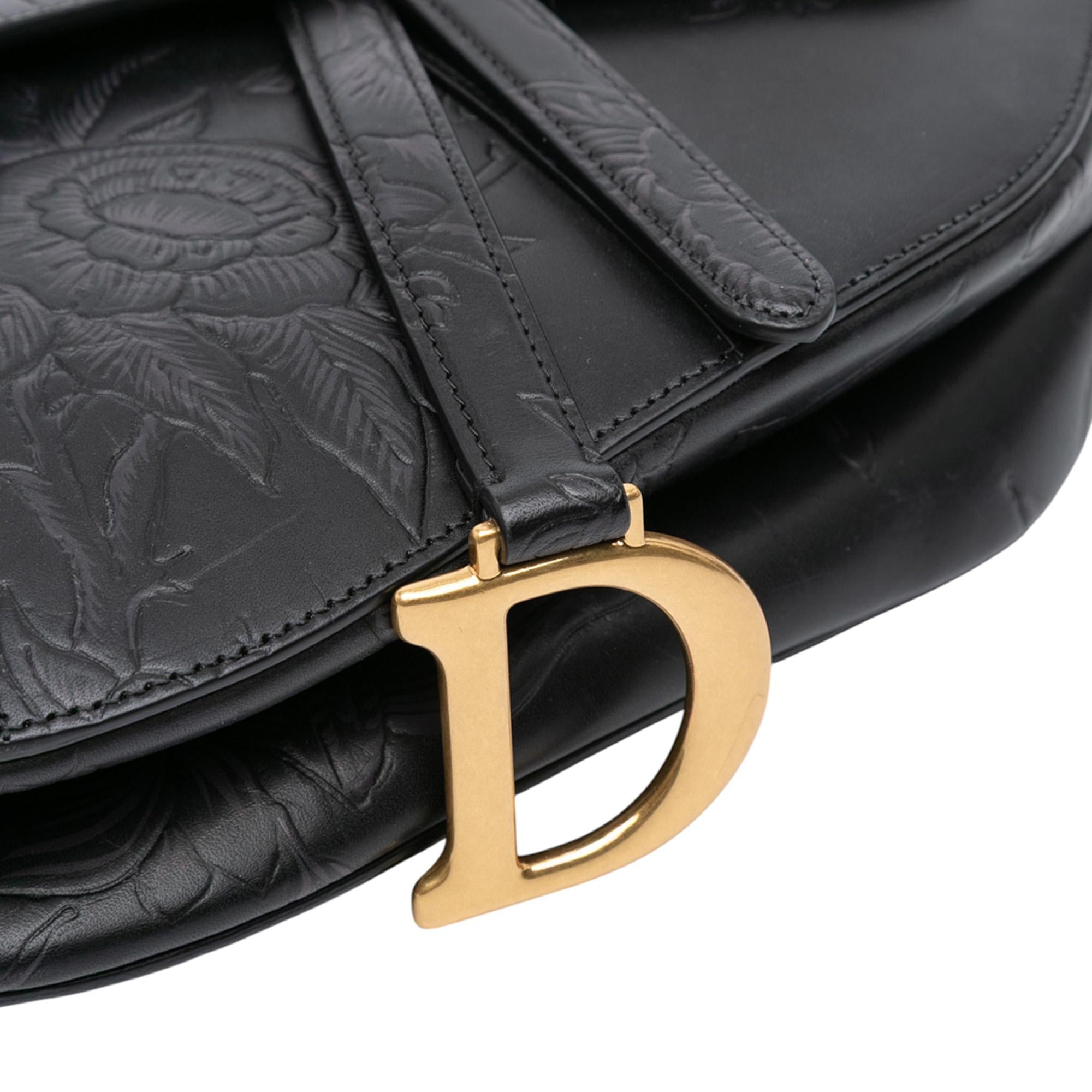 Dior Embossed Calfskin Jardin Botanique Saddle Bag