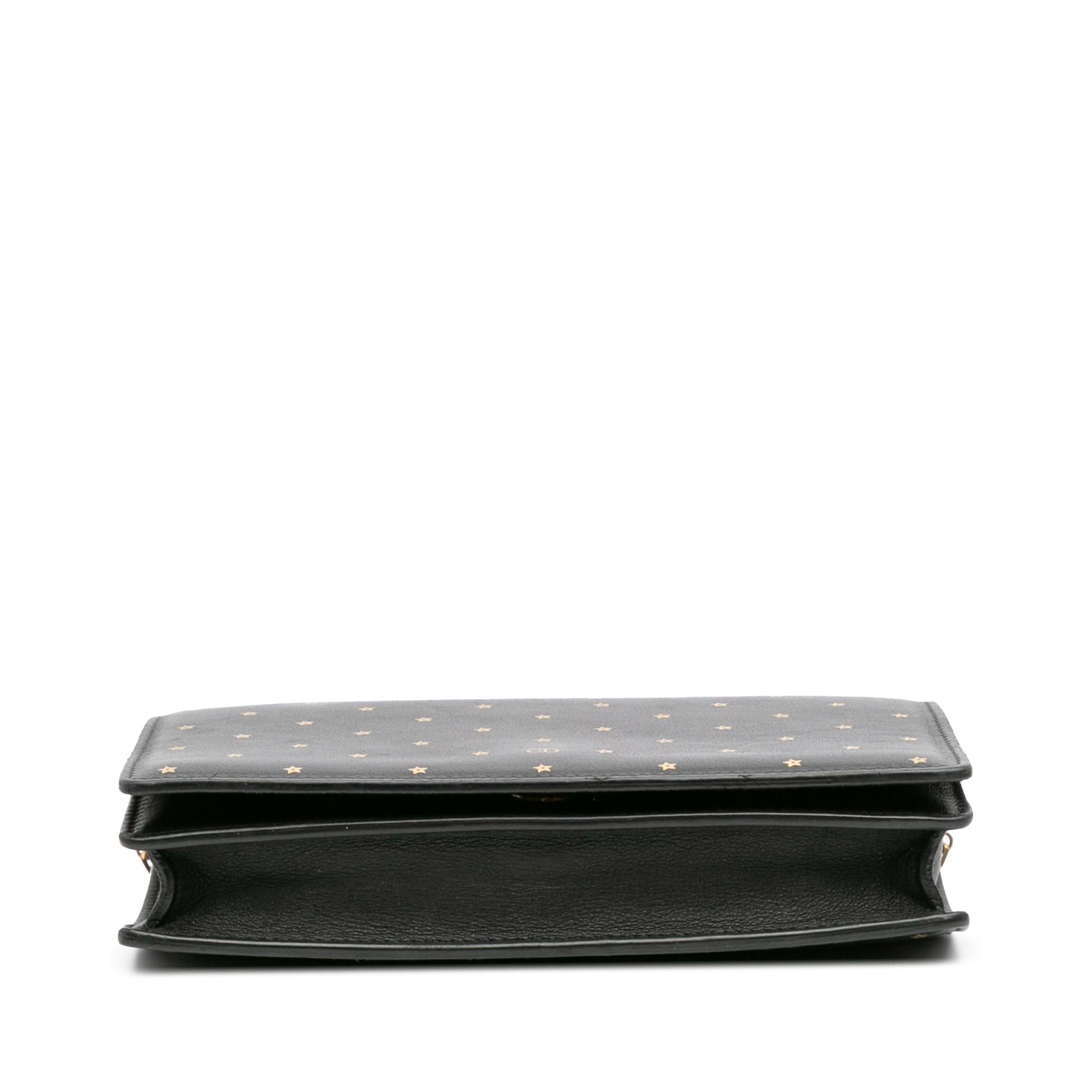 Dior Embossed Calfskin Stars Wallet on Chain