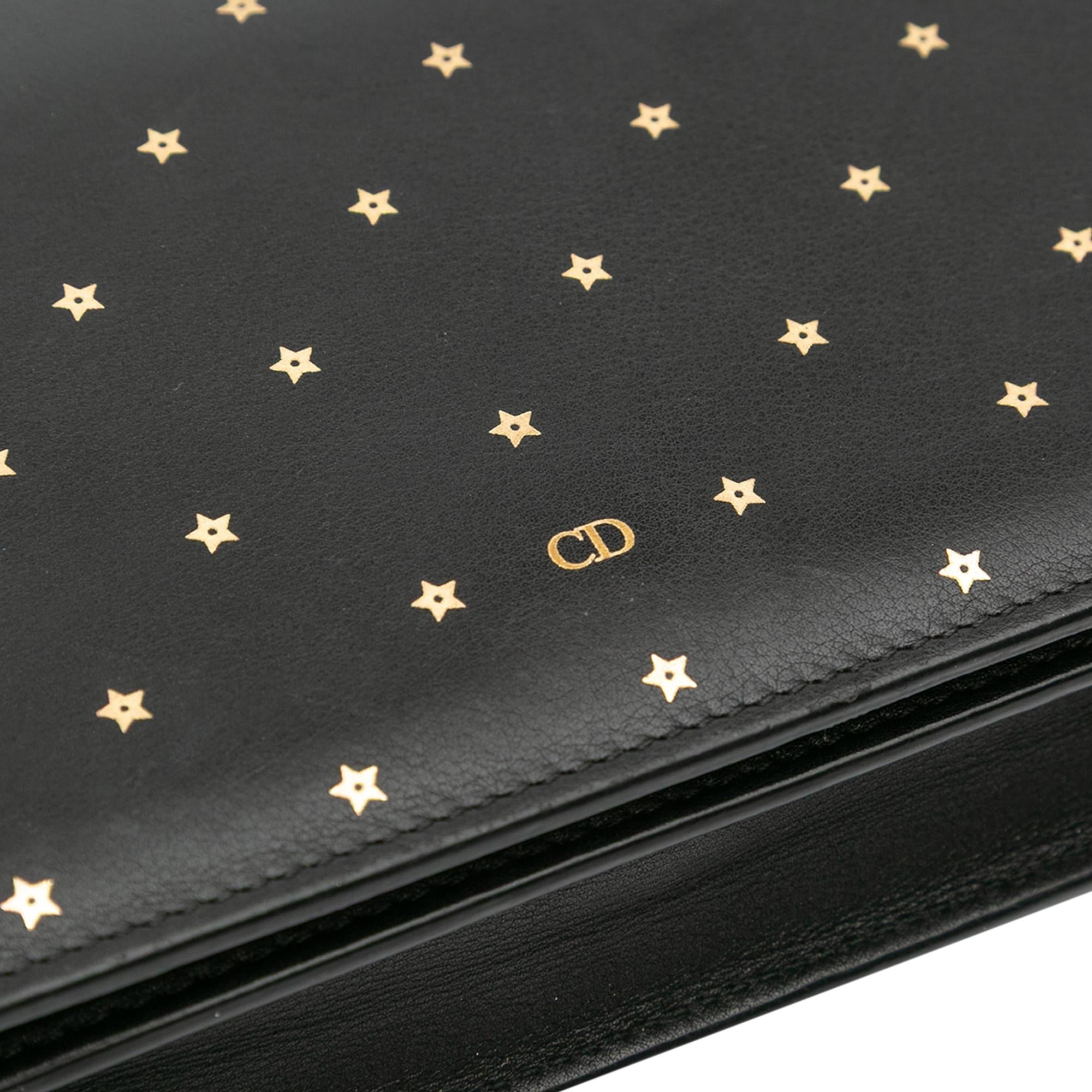 Dior Embossed Calfskin Stars Wallet on Chain