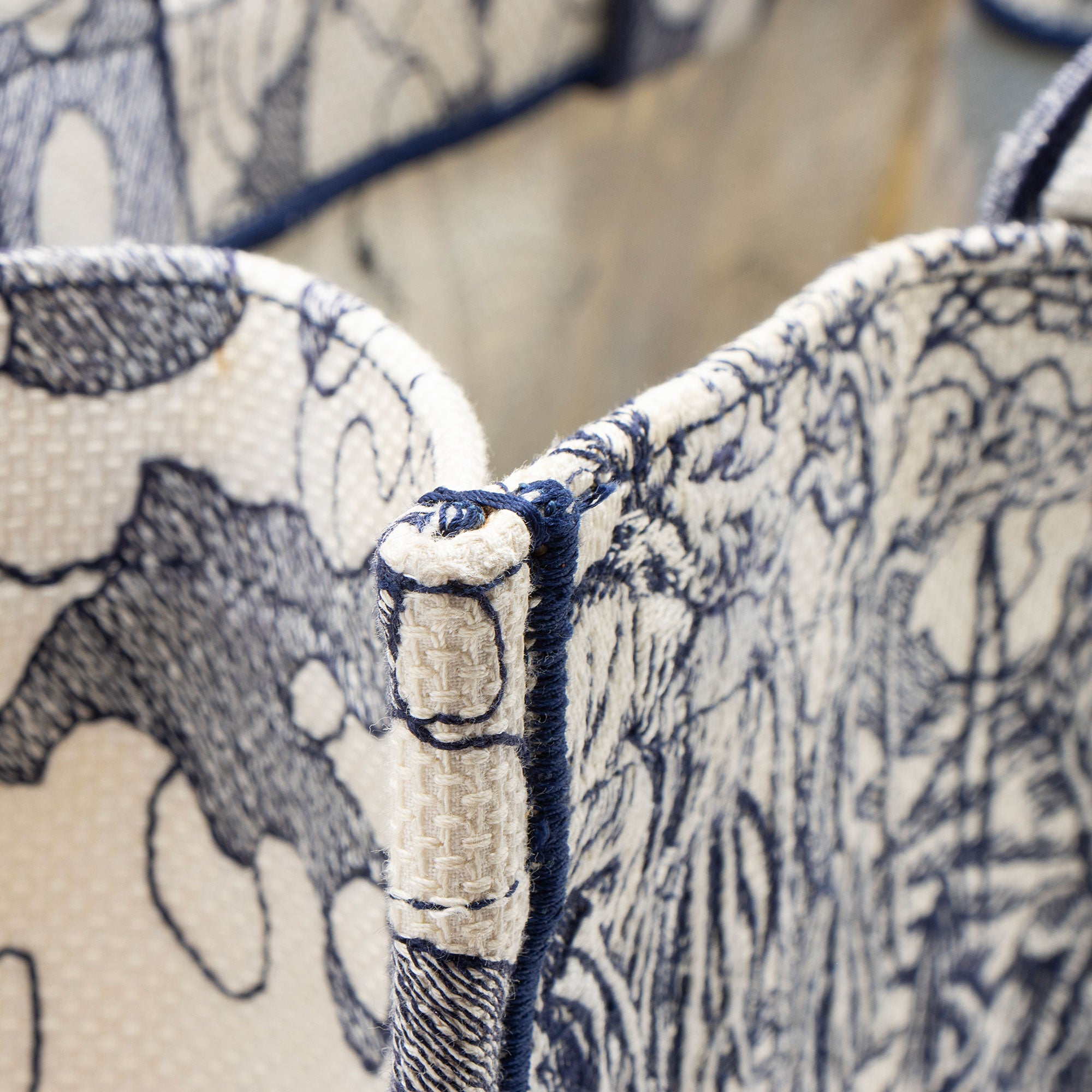 Dior Embroidered Canvas Around the World Large Book Tote