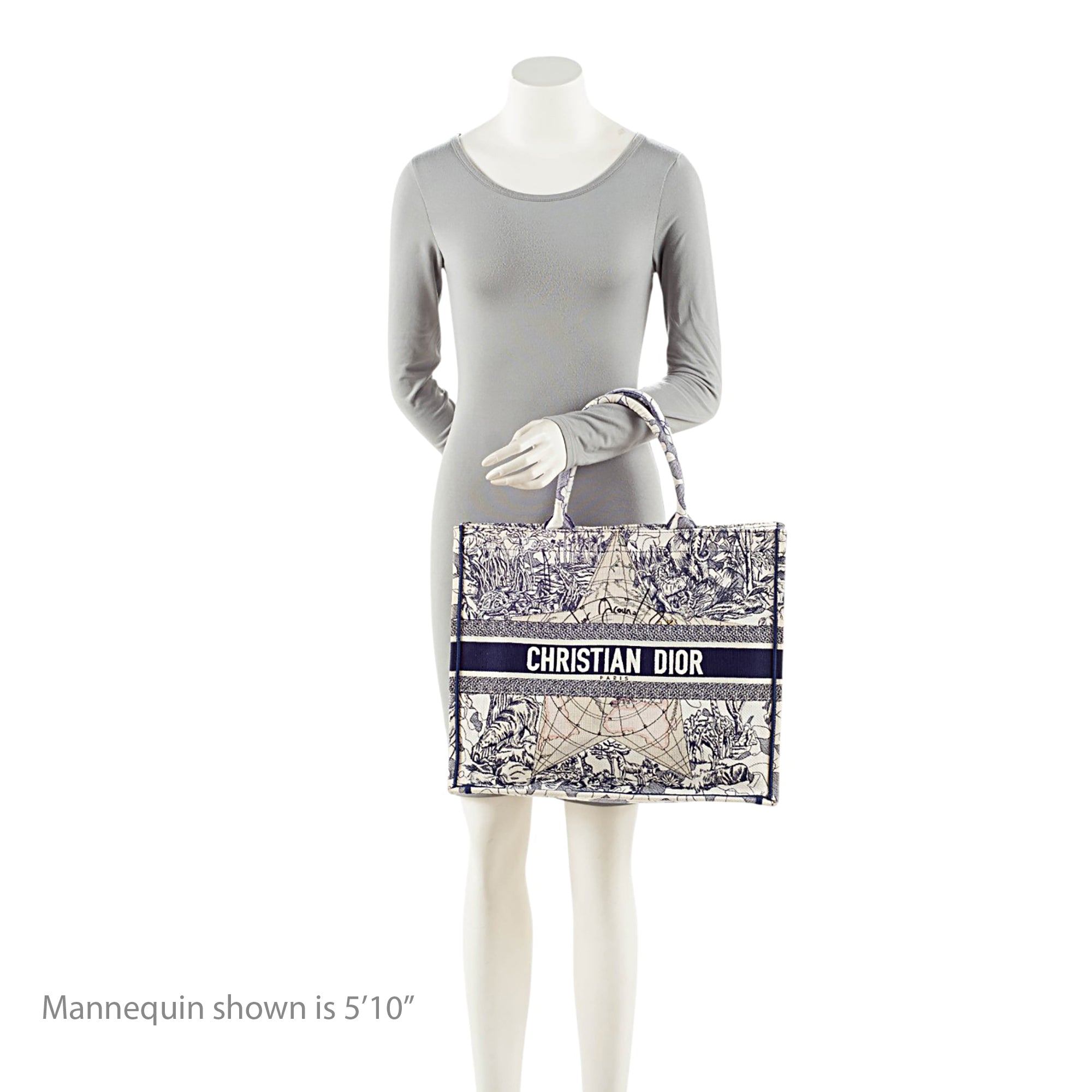 Dior Embroidered Canvas Around the World Large Book Tote