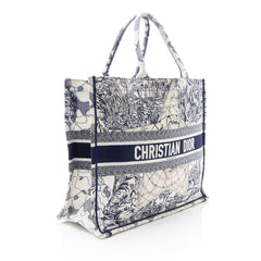 Dior Embroidered Canvas Around the World Large Book Tote