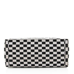 Dior Embroidered Canvas Checkered Large Book Tote