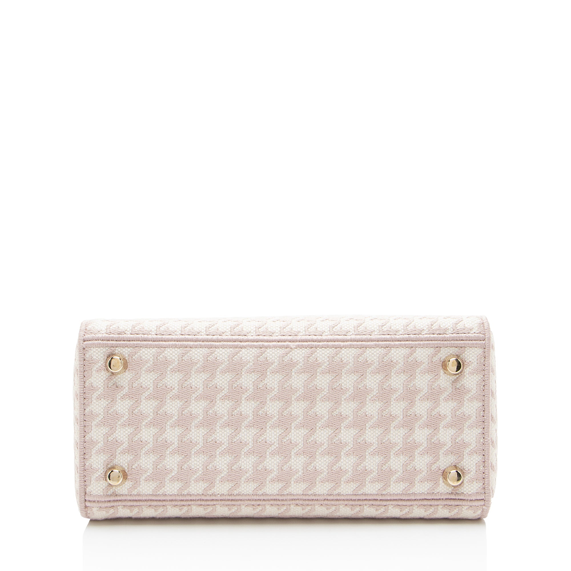Dior Embroidered Houndstooth Canvas Lady D-Lite Medium Tote