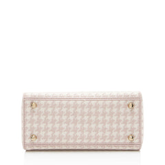 Dior Embroidered Houndstooth Canvas Lady D-Lite Medium Tote
