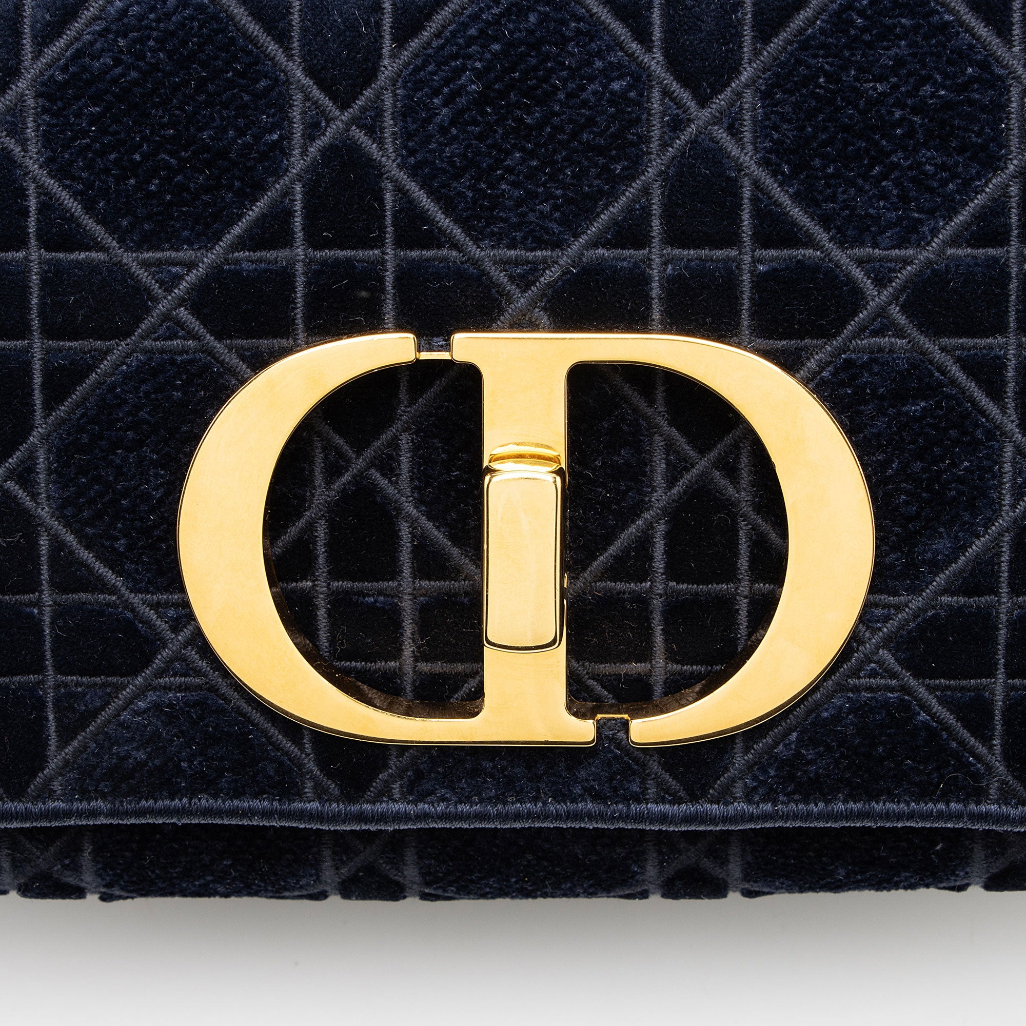 Dior Velvet Cannage Caro Medium Shoulder Bag