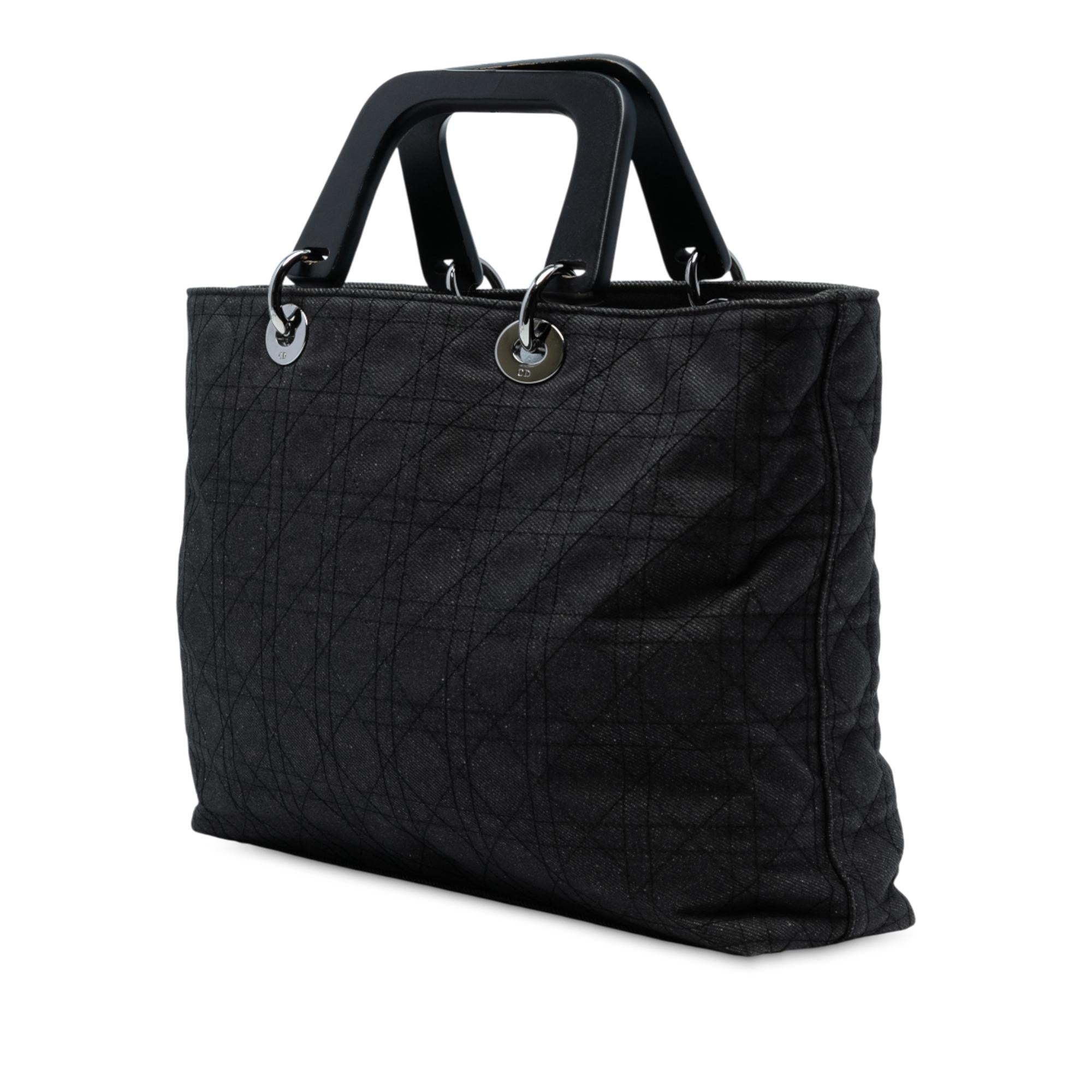 Dior Extra Large Denim Cannage Acrylic Lady Dior