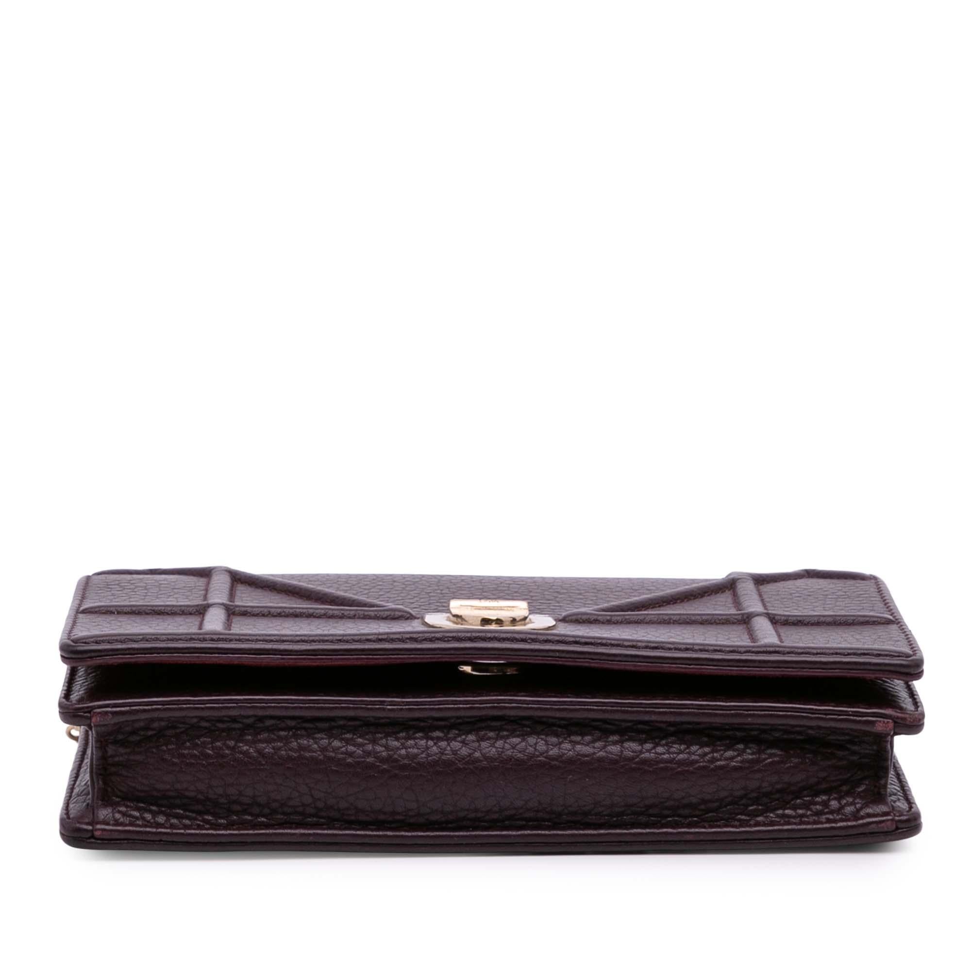 Dior Grained Calfskin Diorama Wallet on Chain
