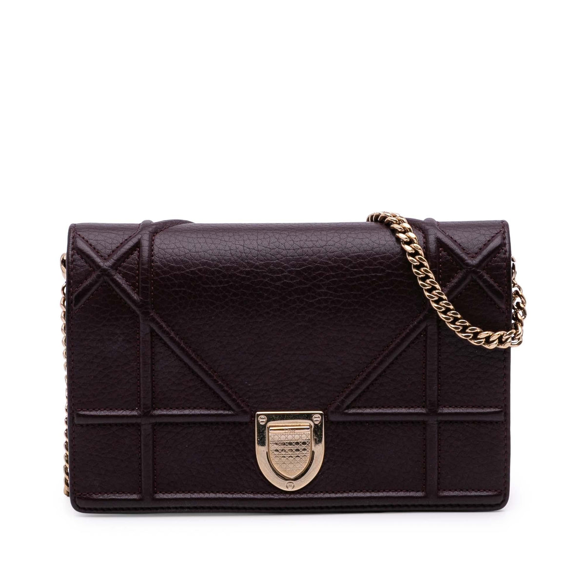 Dior Grained Calfskin Diorama Wallet on Chain
