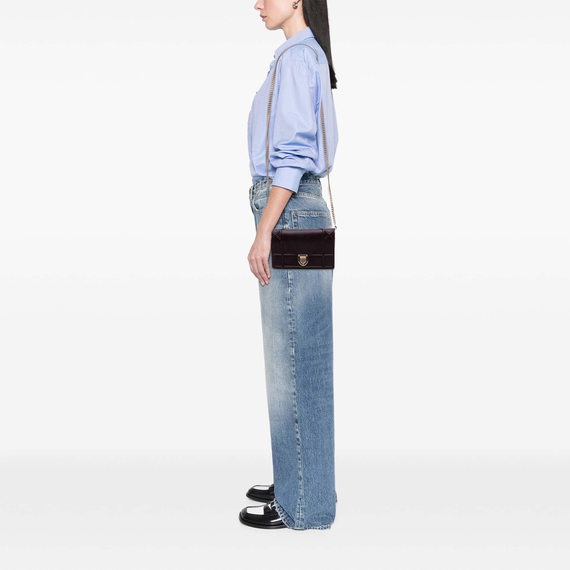 Dior Grained Calfskin Diorama Wallet on Chain