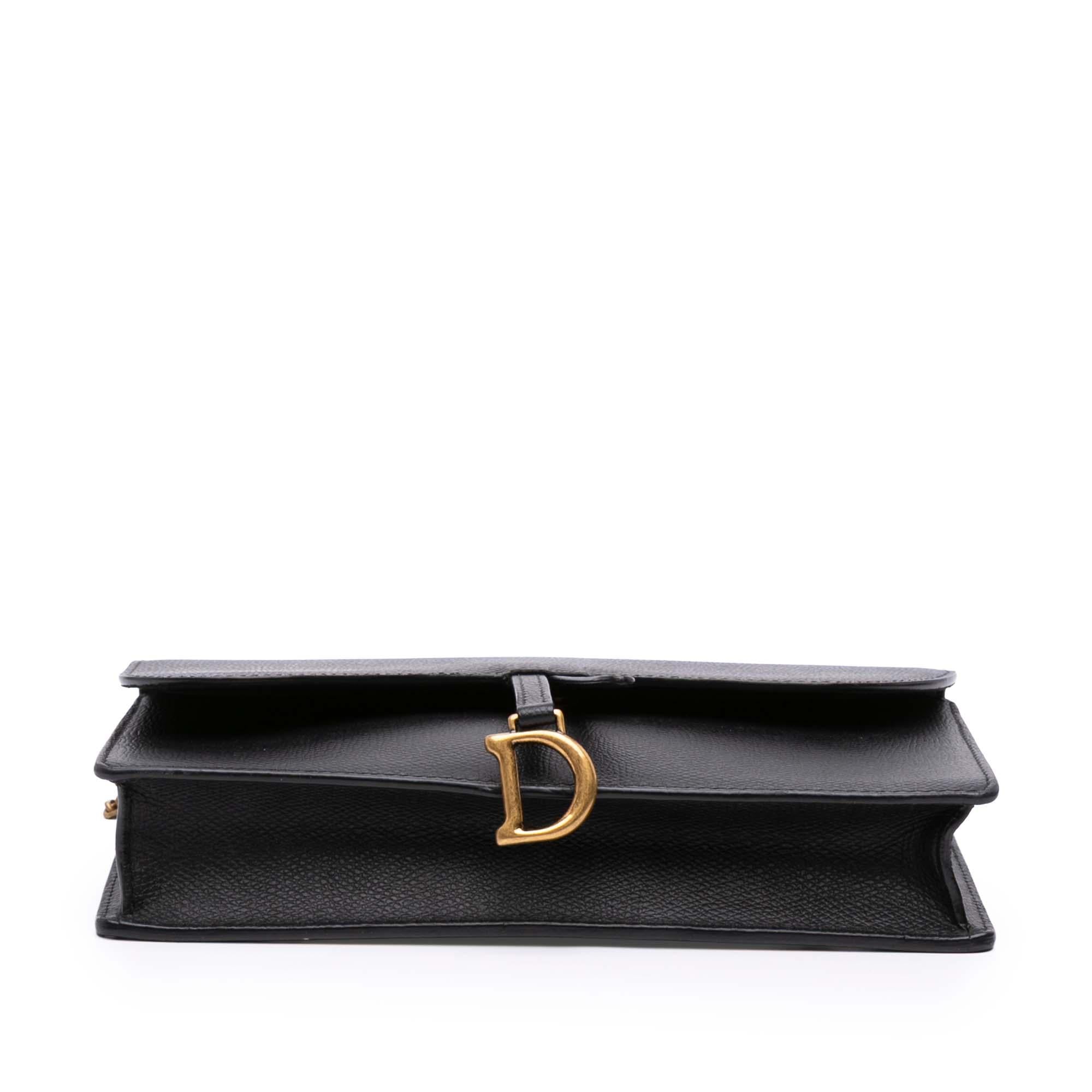 Dior Grained Calfskin Saddle Chain Pouch
