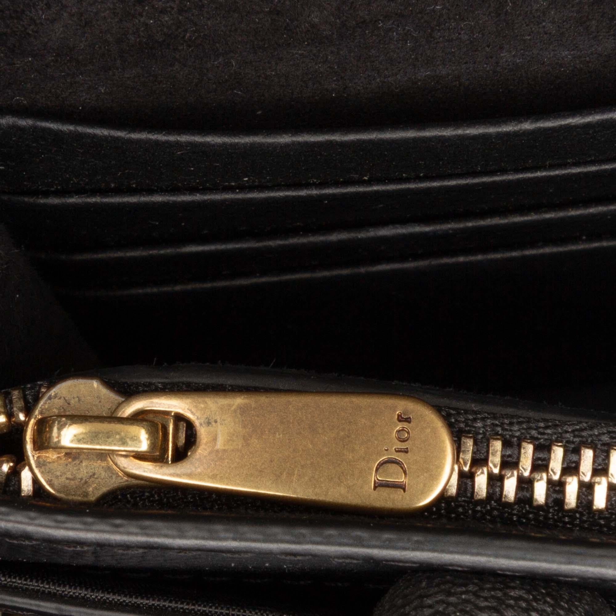 Dior Grained Calfskin Saddle Chain Pouch