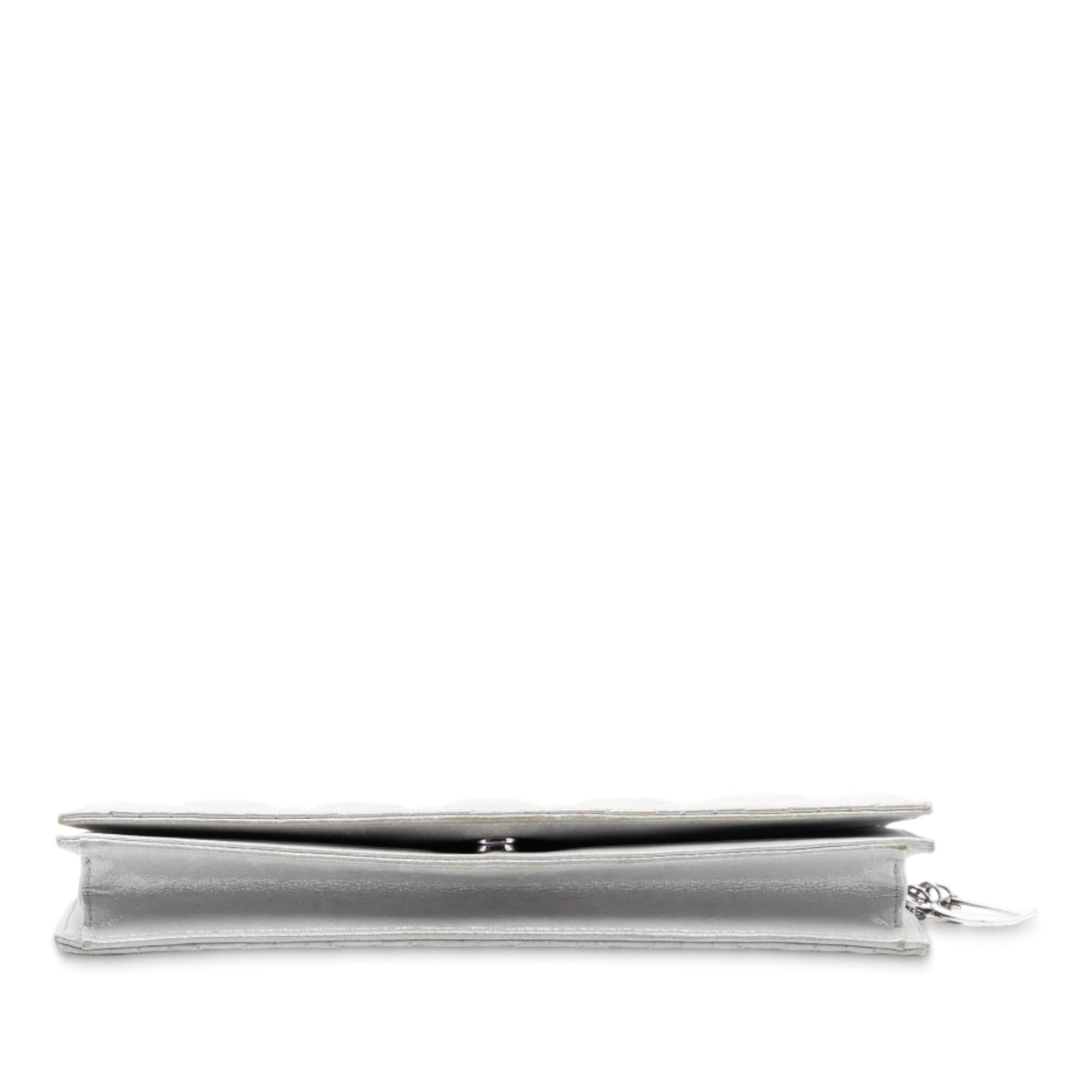 Dior Iridescent Lambskin Cannage Lady Dior Convertible Clutch