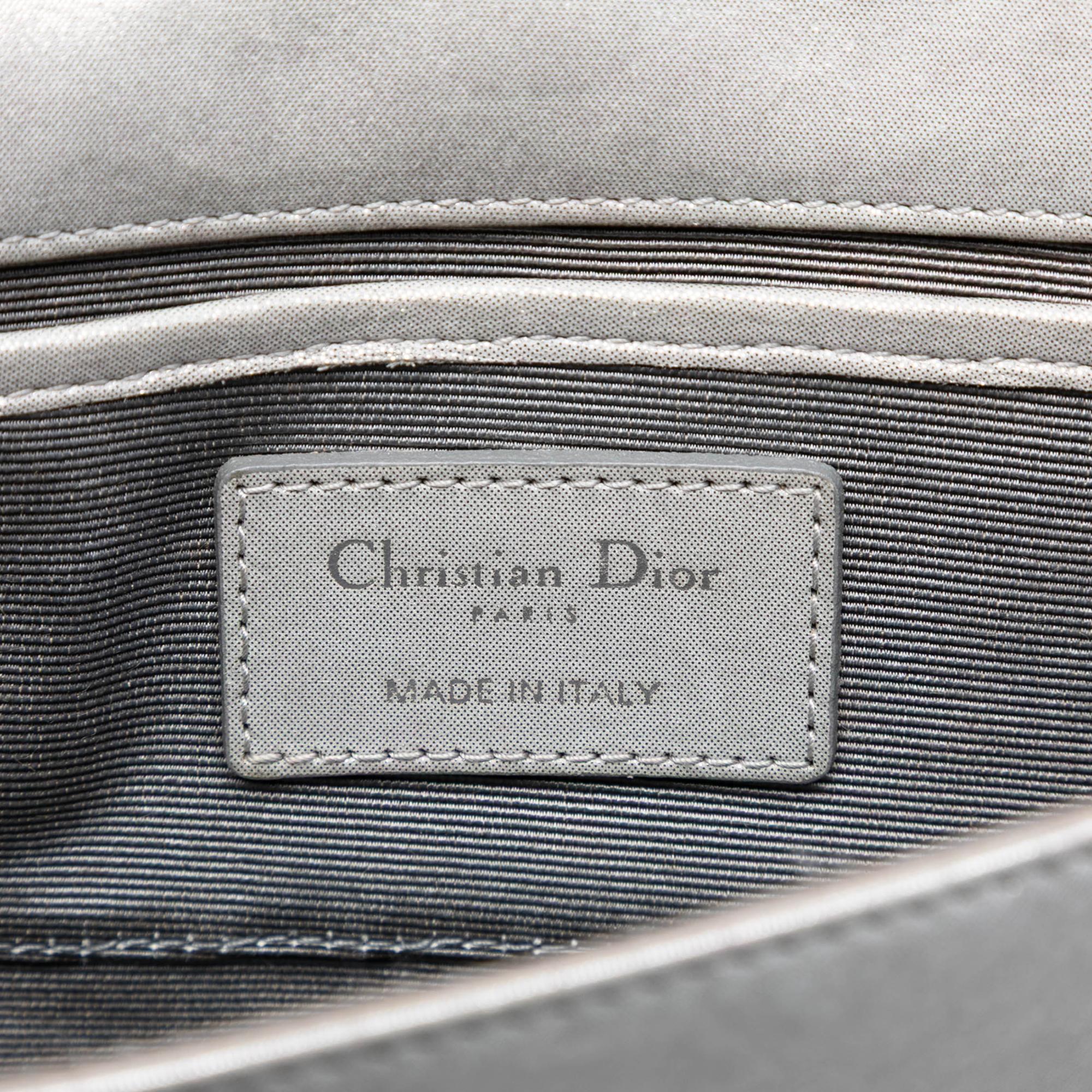 Dior Iridescent Lambskin Cannage Lady Dior Convertible Clutch