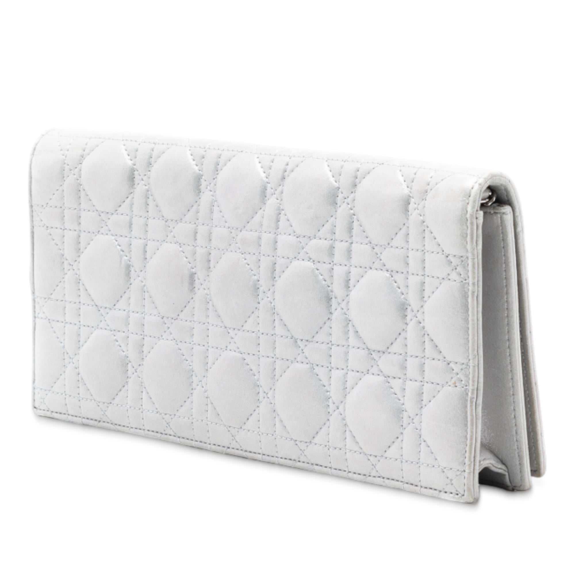 Dior Iridescent Lambskin Cannage Lady Dior Convertible Clutch