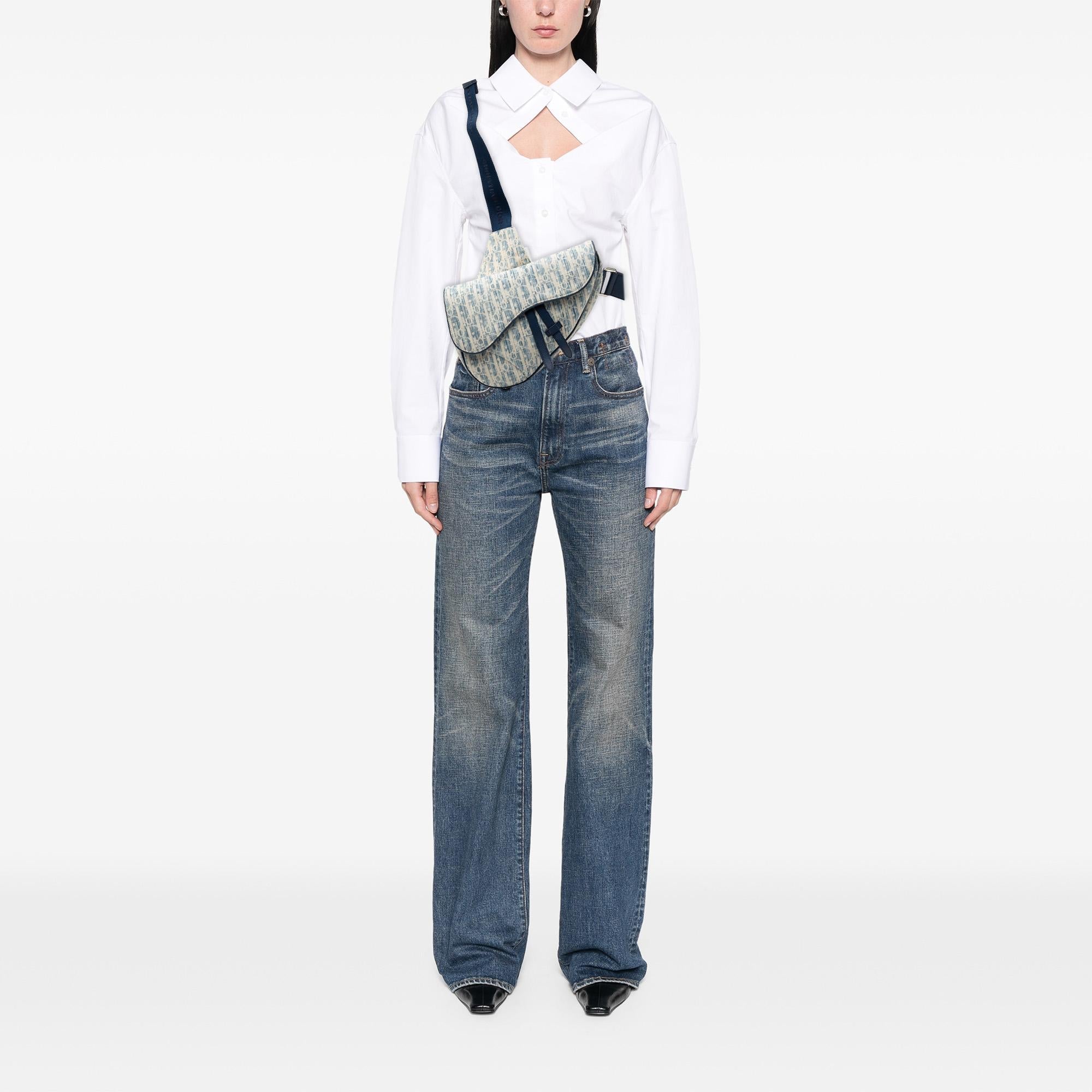 Dior Kasuri Oblique Canvas Saddle Crossbody