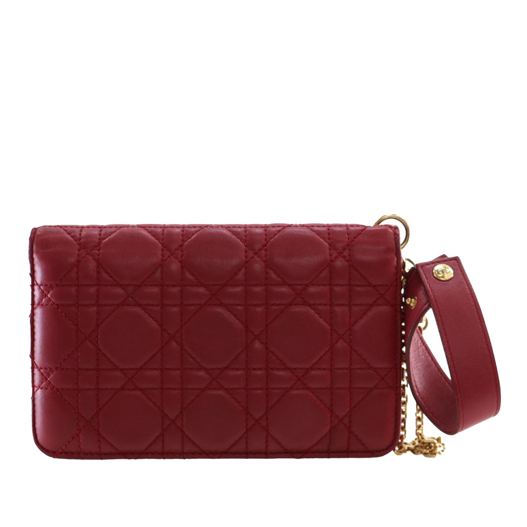 Dior Lambskin Cannage DiorAddict Wristlet Clutch