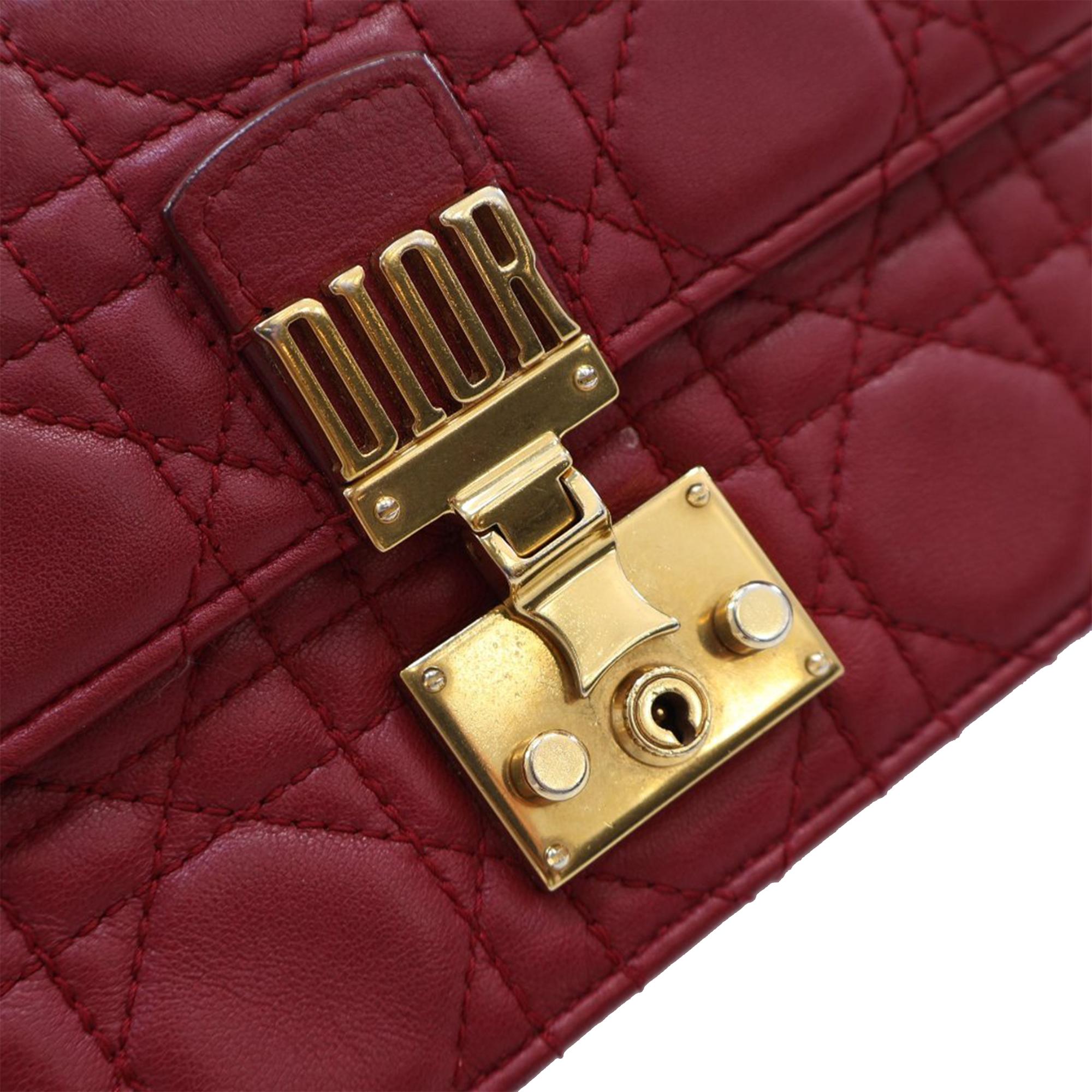 Dior Lambskin Cannage DiorAddict Wristlet Clutch