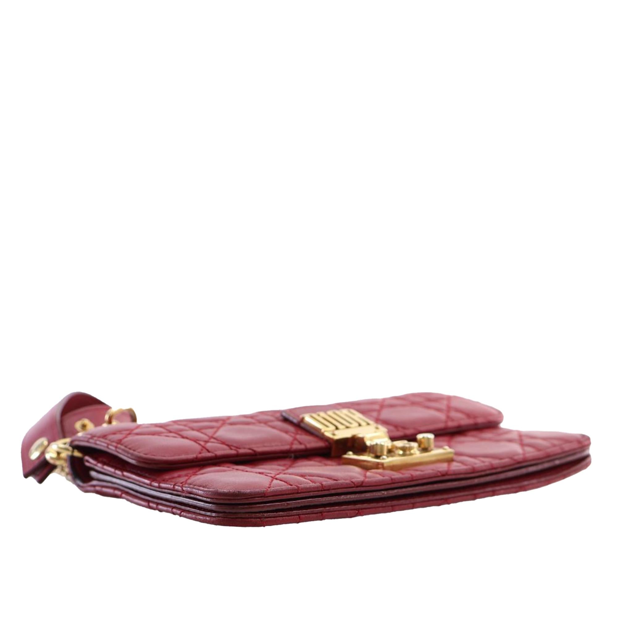 Dior Lambskin Cannage DiorAddict Wristlet Clutch