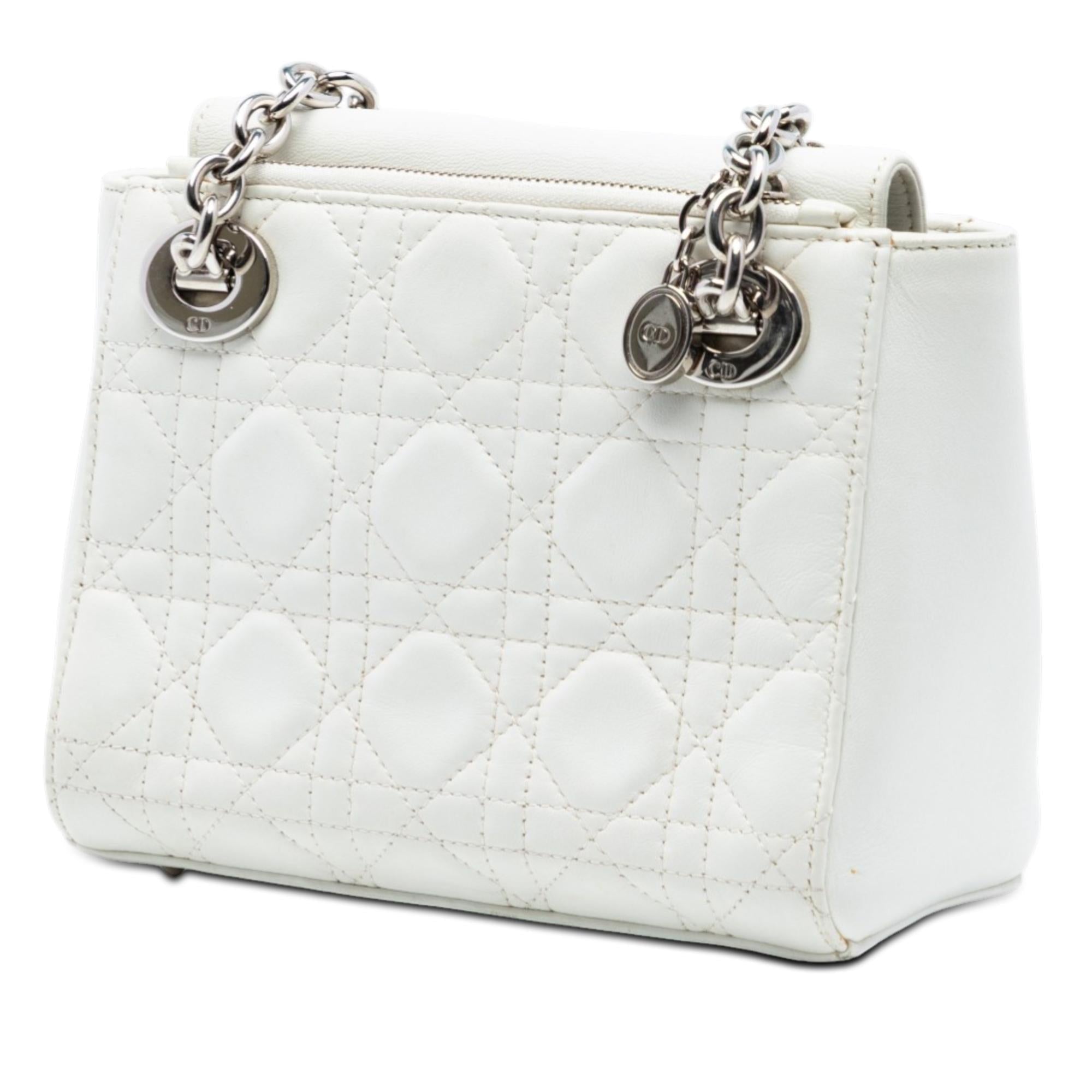 Dior Lambskin Cannage Lady Dior Double Chain Bag